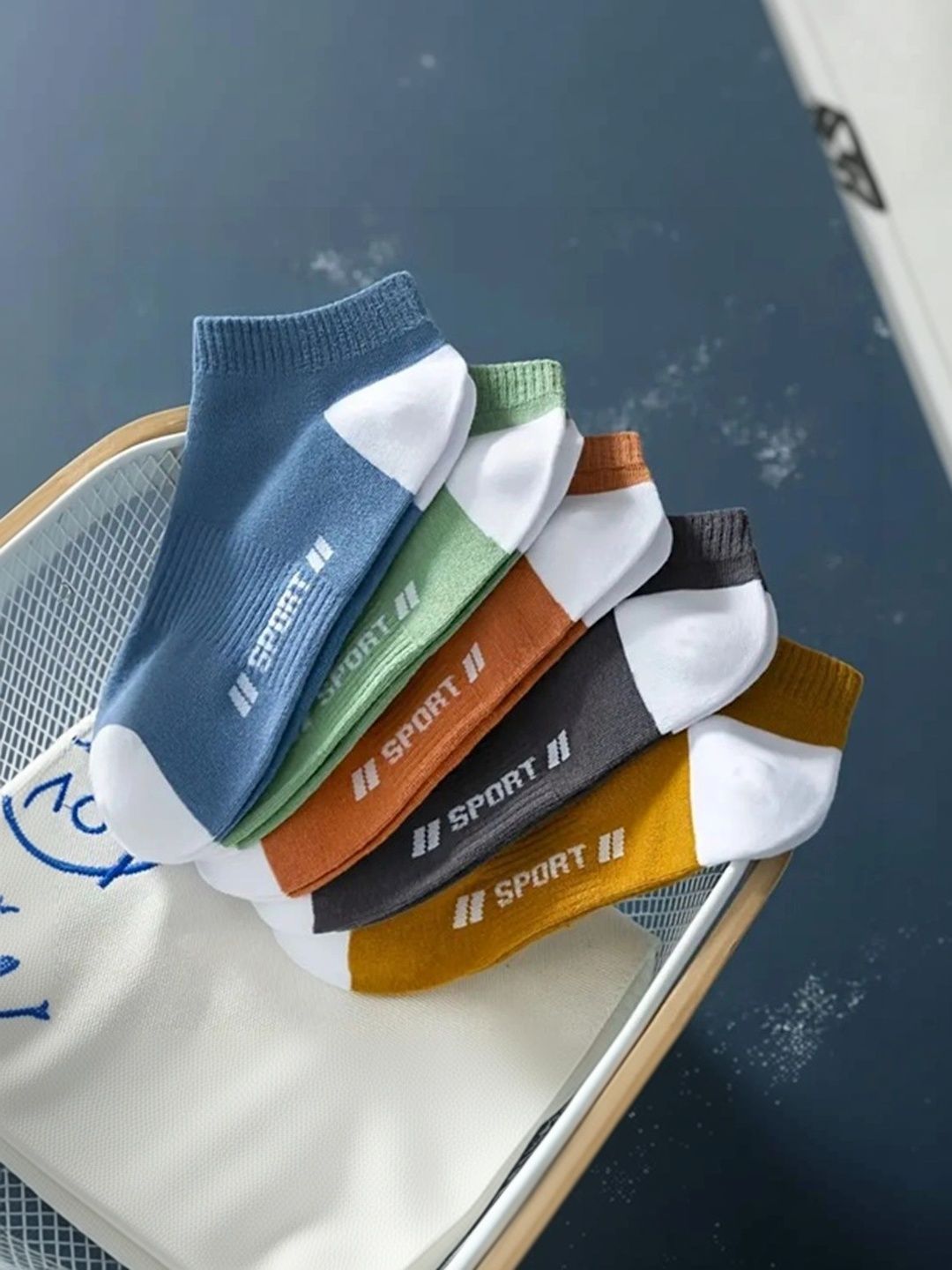 Moda Rapido Men Pack of 5 Cotton Blend Colourblocked Ankle Length Socks