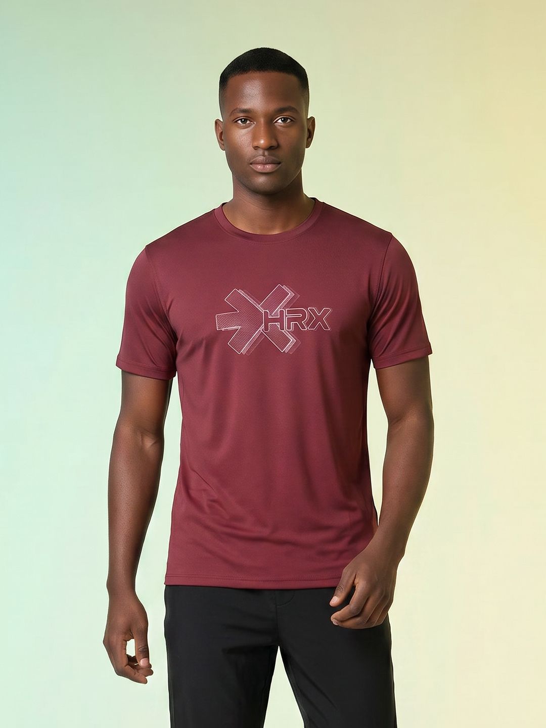 HRX by Hrithik Roshan Brand Logo Printed Training T-shirt
