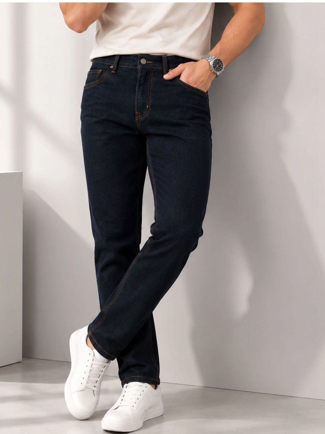 ZUSH Men Straight Fit Mid-Rise Stretchable Jeans