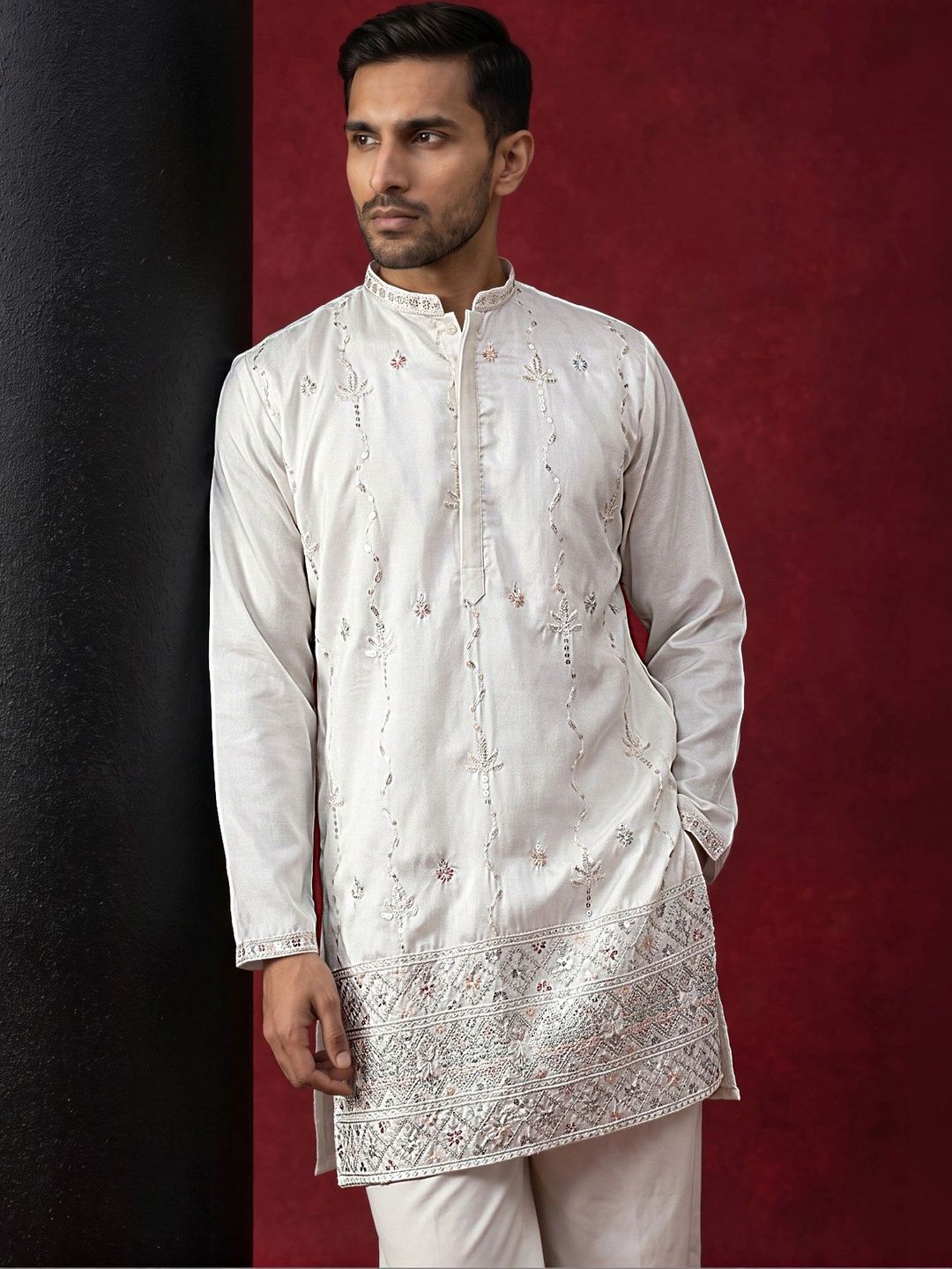 Jompers Men Embroidered Thread Work Kurta