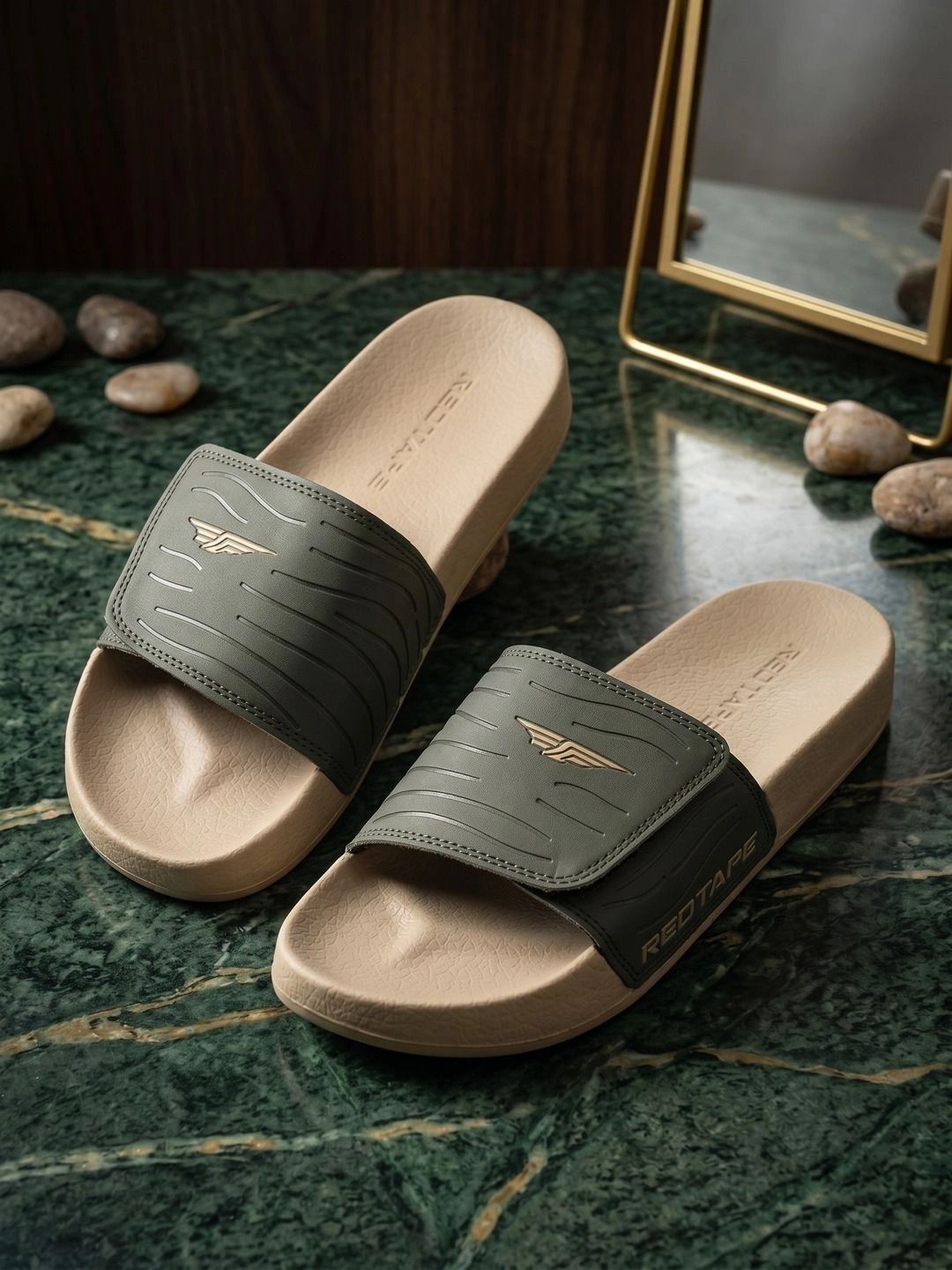 Red Tape Men Open Toe Sliders