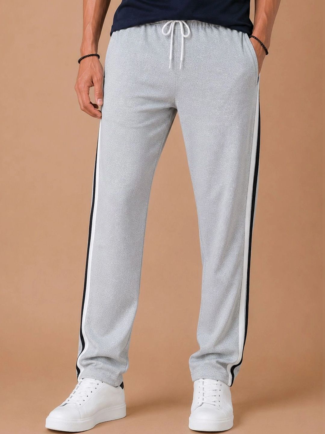 RETWE Men Regular Fit Zipper Pocket Track Pants