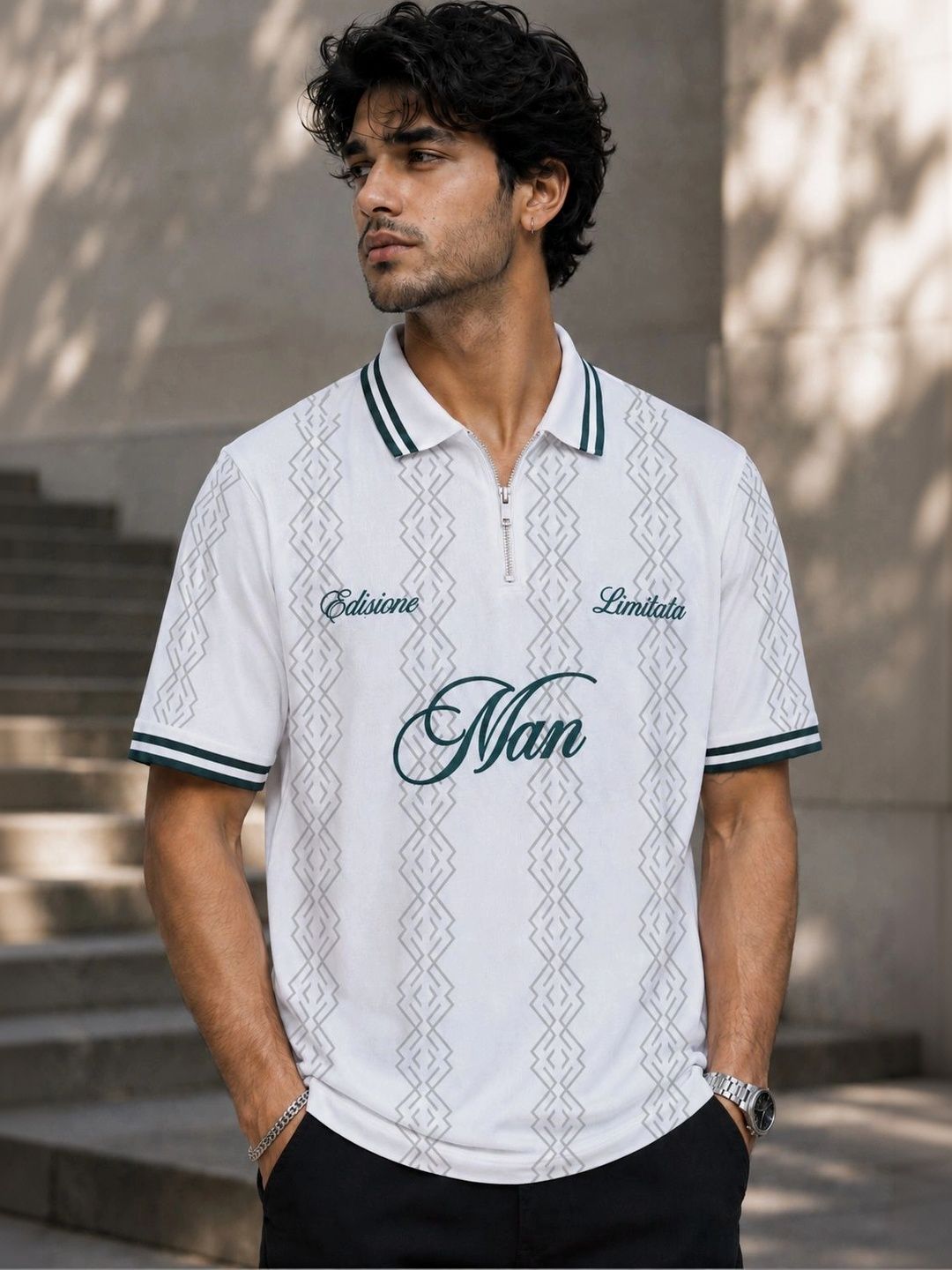 Force Men Brand Logo Printed Polo Collar T-shirt