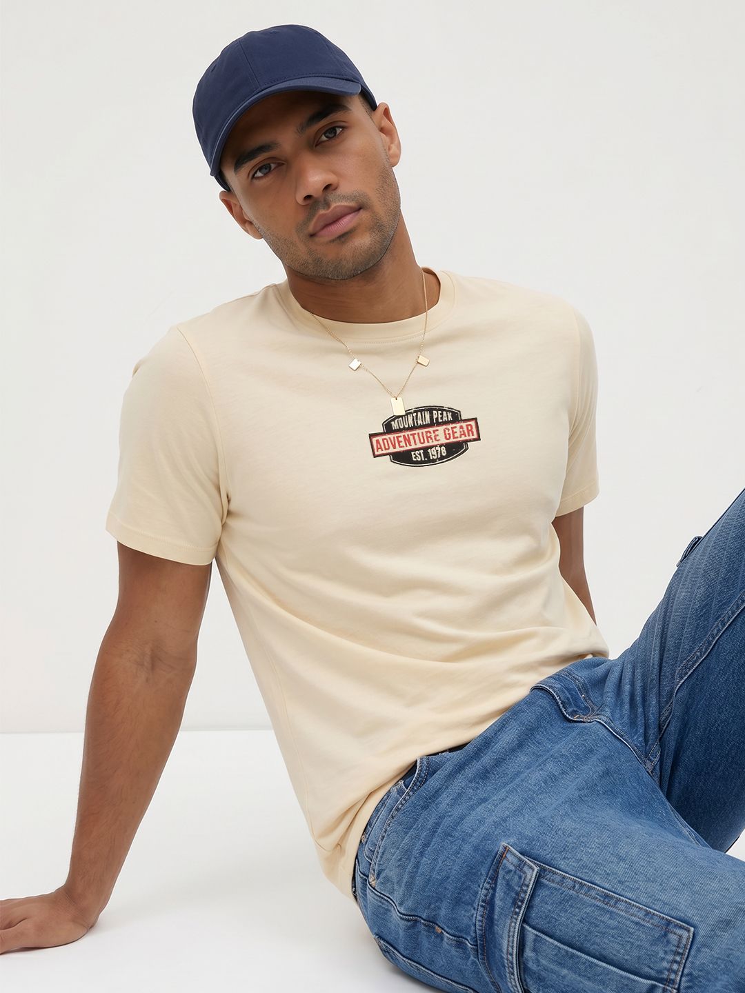 The Roadster Life Co. Printed Pure Cotton T-shirt