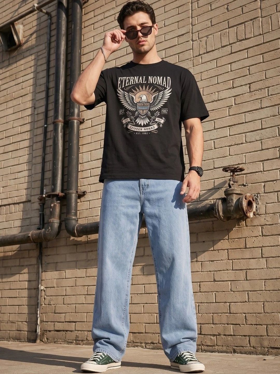 glitchez Men Relaxed Fit Mid-Rise Stretchable Jeans