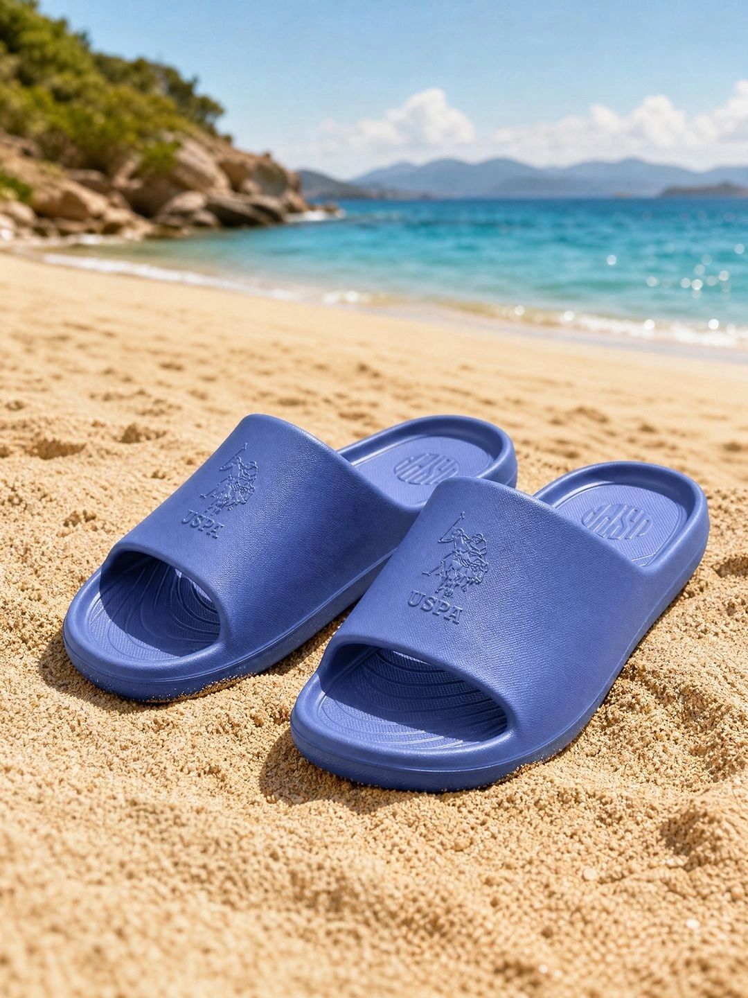U.S. Polo Assn. Palmer Blue Cloud Sliders