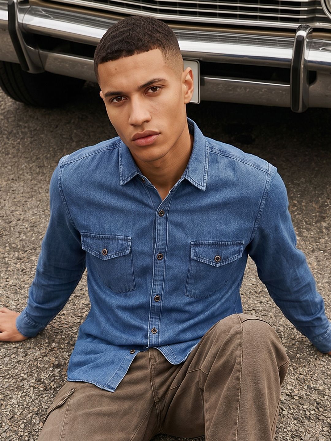 The Roadster Life Co. Pure Cotton Chambray Casual Shirt