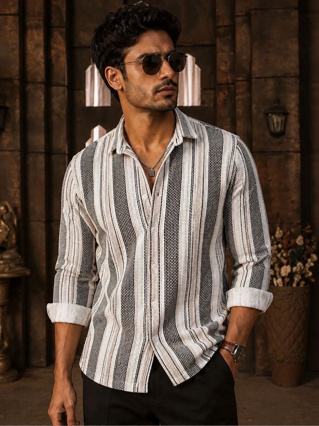 Tanip Men Striped Casual Shirt
