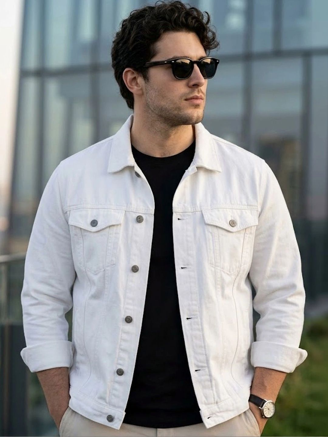 Urbano Plus Men Washed Regular Fit Denim Jacket