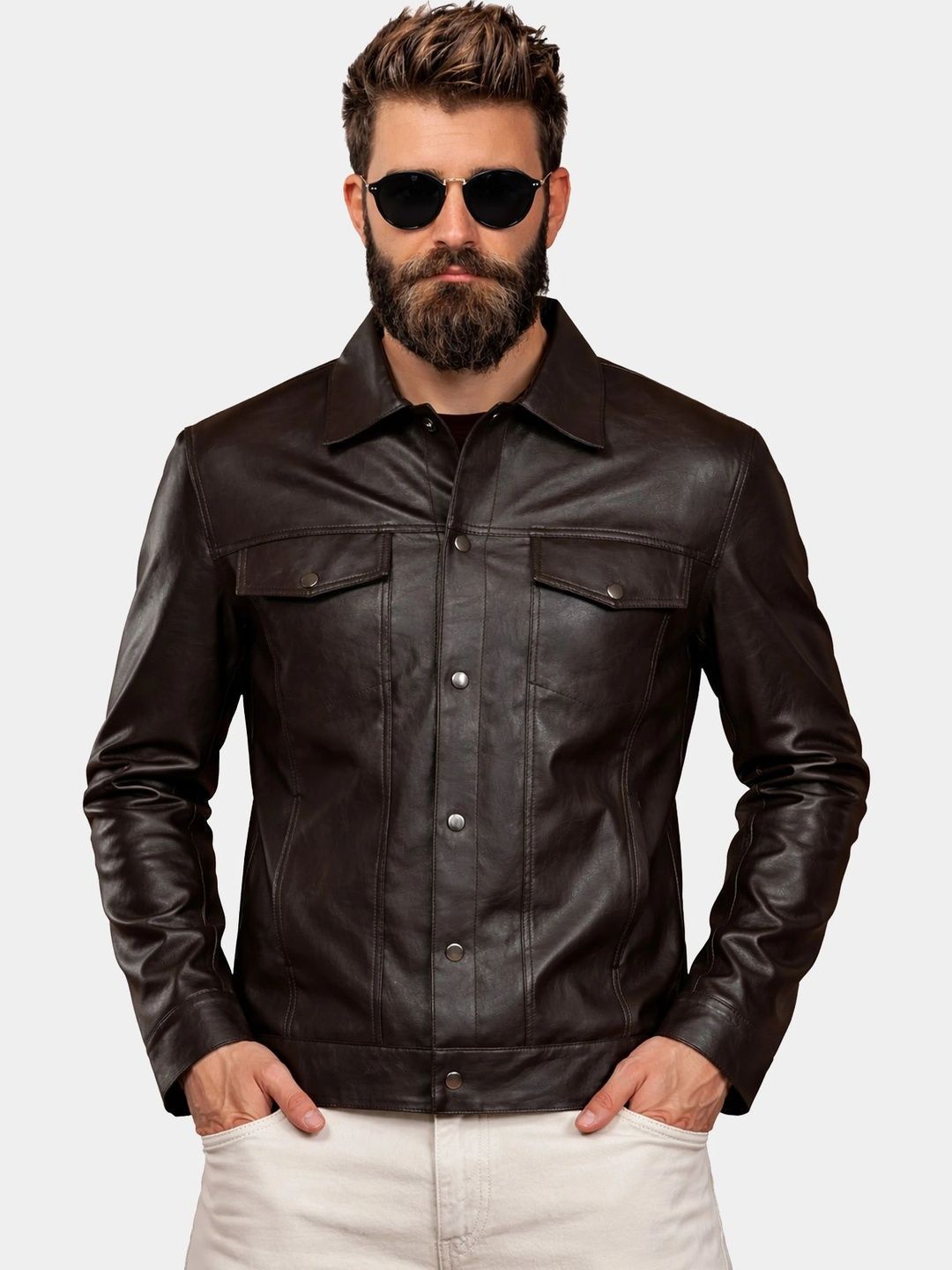 Leather Retail Men Outdoor Denim Jacket