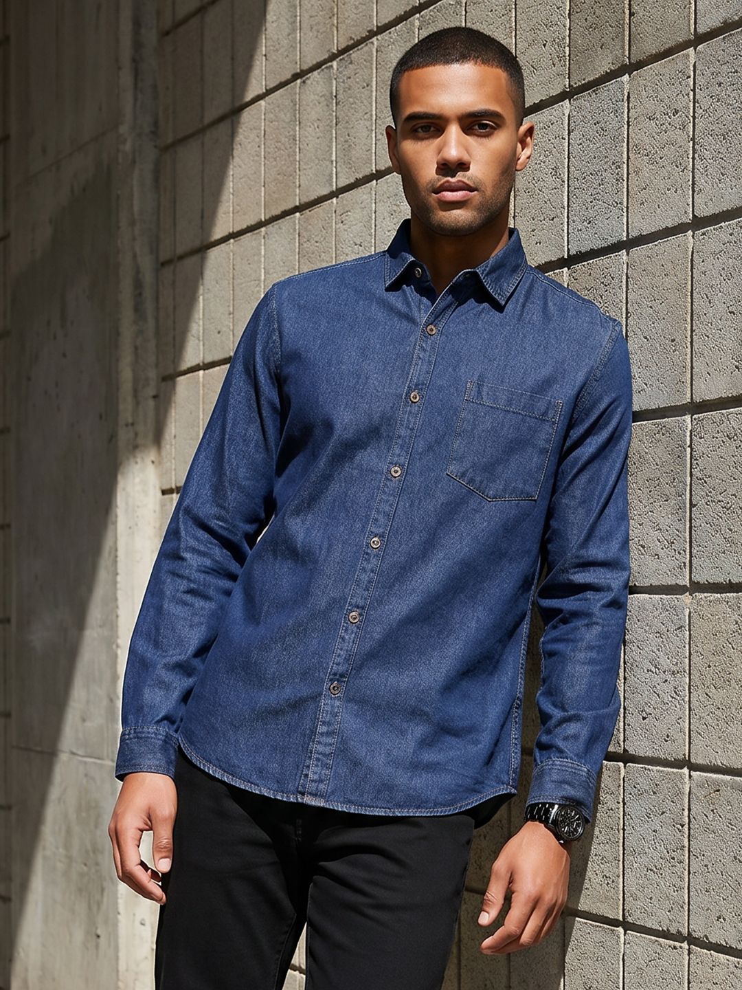 The Roadster Life Co. Pure Cotton Chambray Casual Shirt