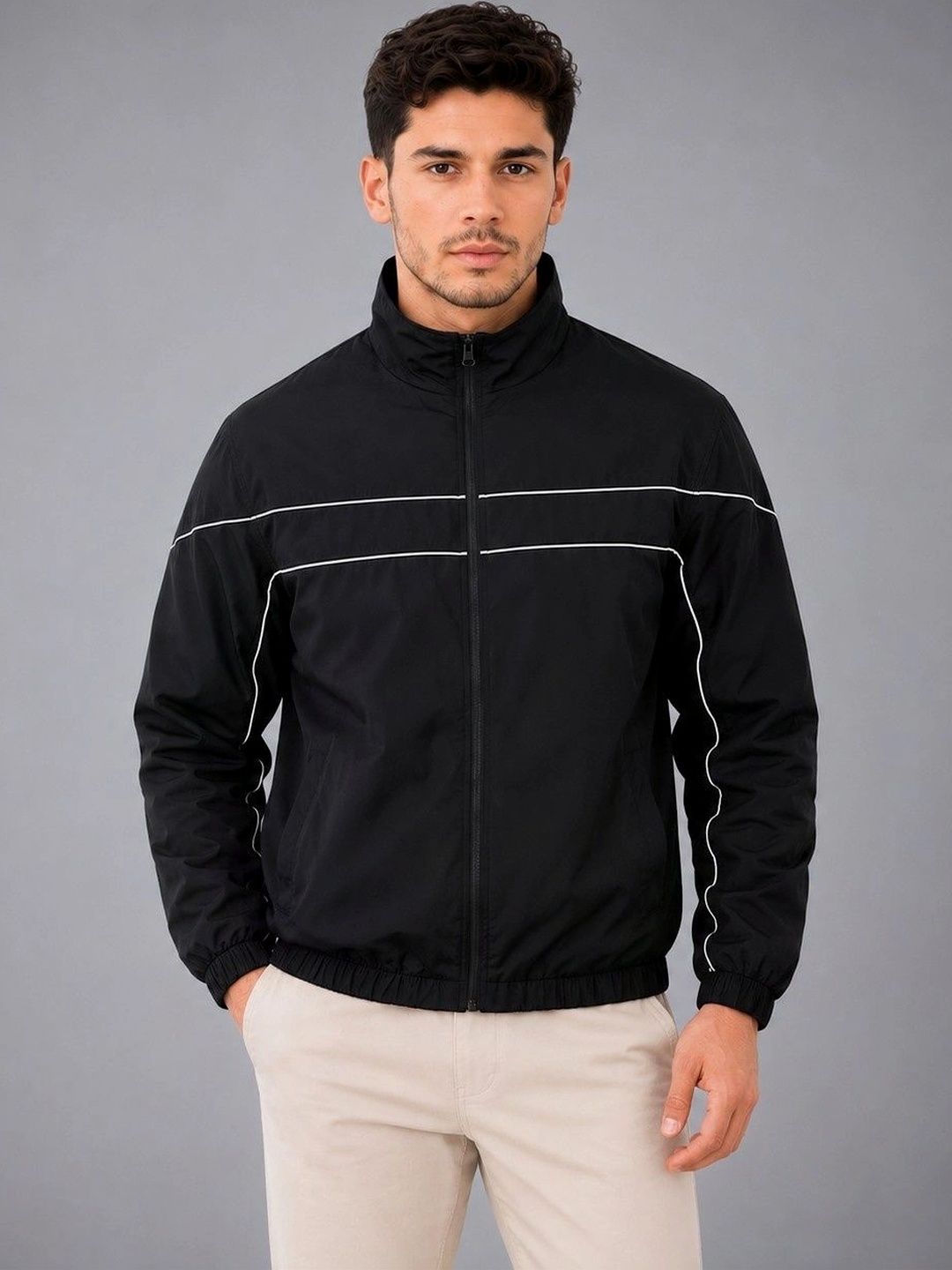 JKT Men Colourblocked Lightweight Training or Gym Sporty Jacket
