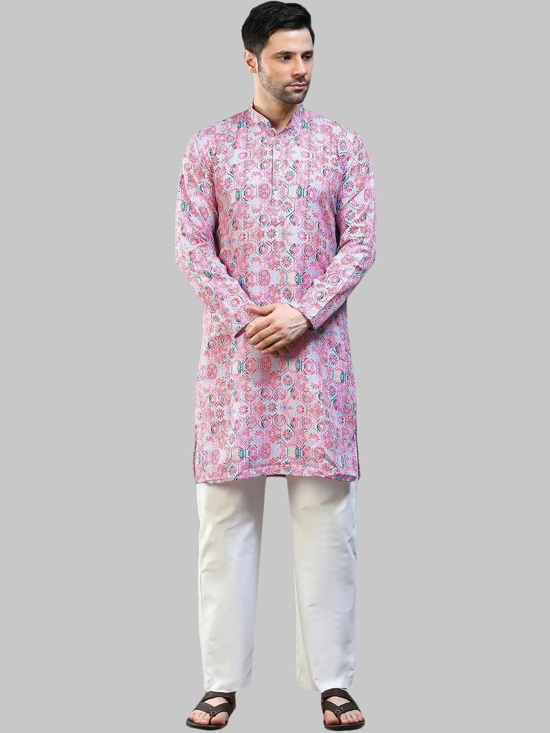 ALMORA LIFESTYLE Men Ethnic Motifs Printed Handloom Kurta