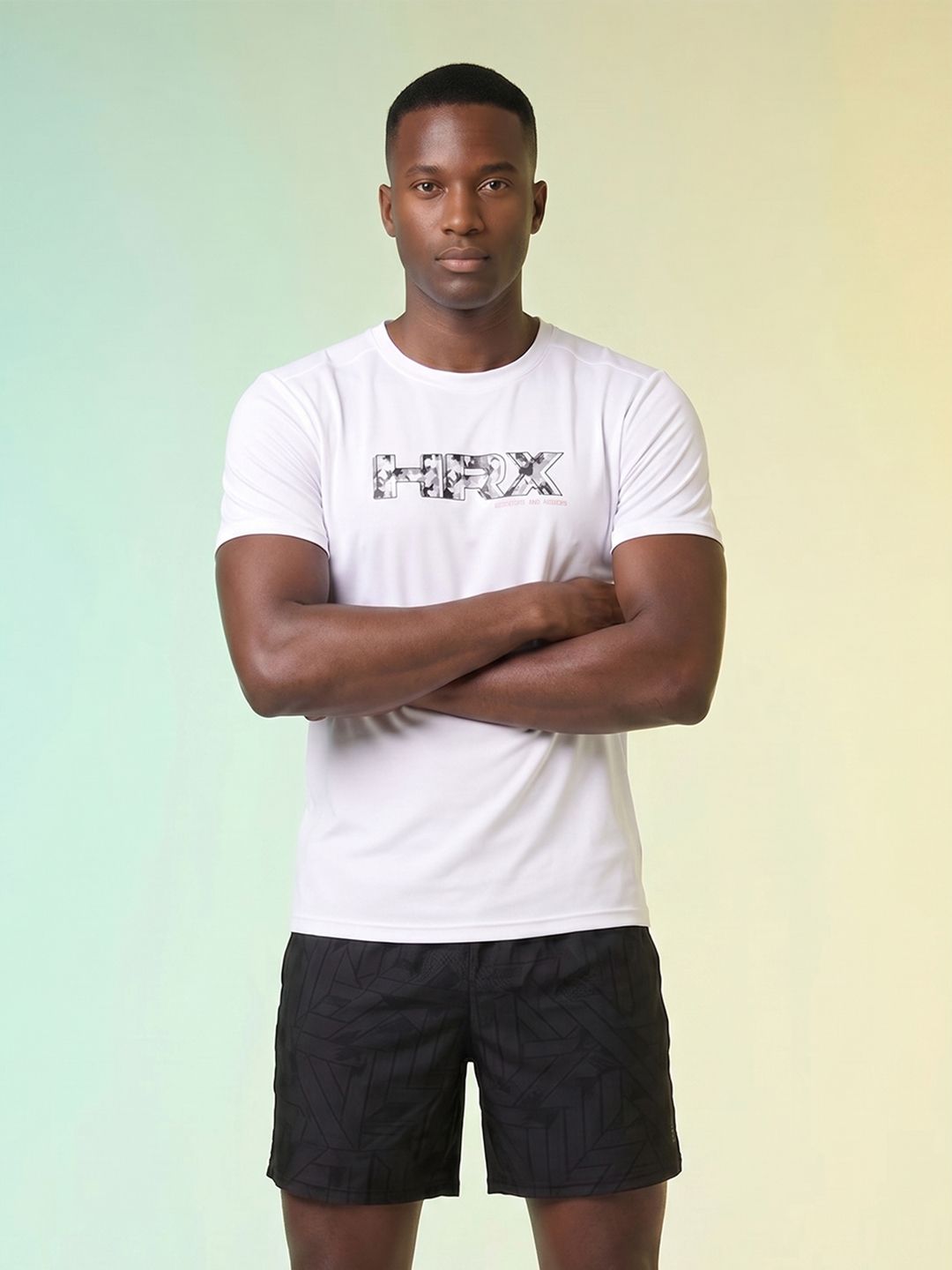 HRX by Hrithik Roshan Brand Logo Printed Rapid Dry Training T-shirt