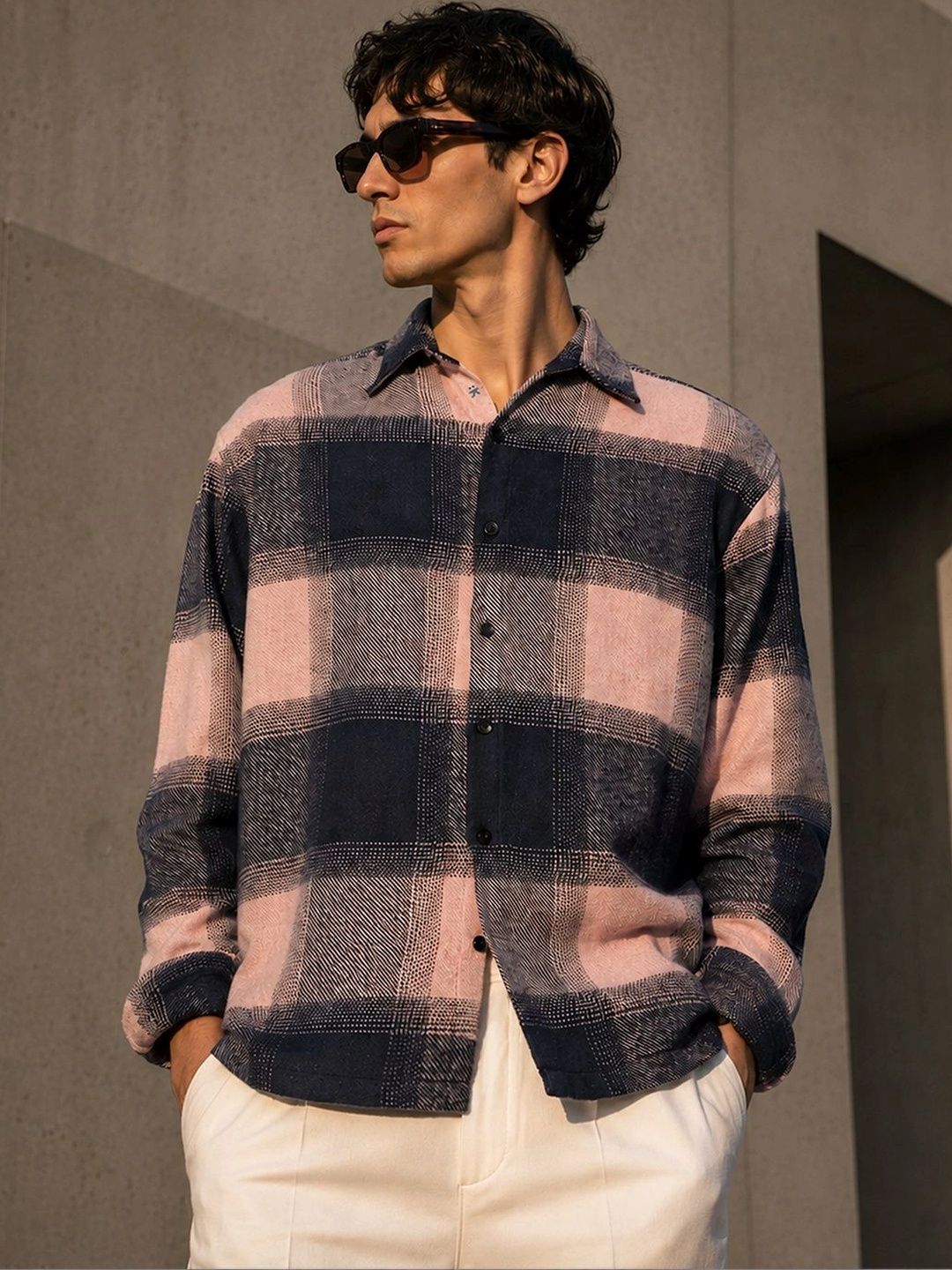 CAHOOT Men Relaxed Buffalo Checks Checked Casual Shirt