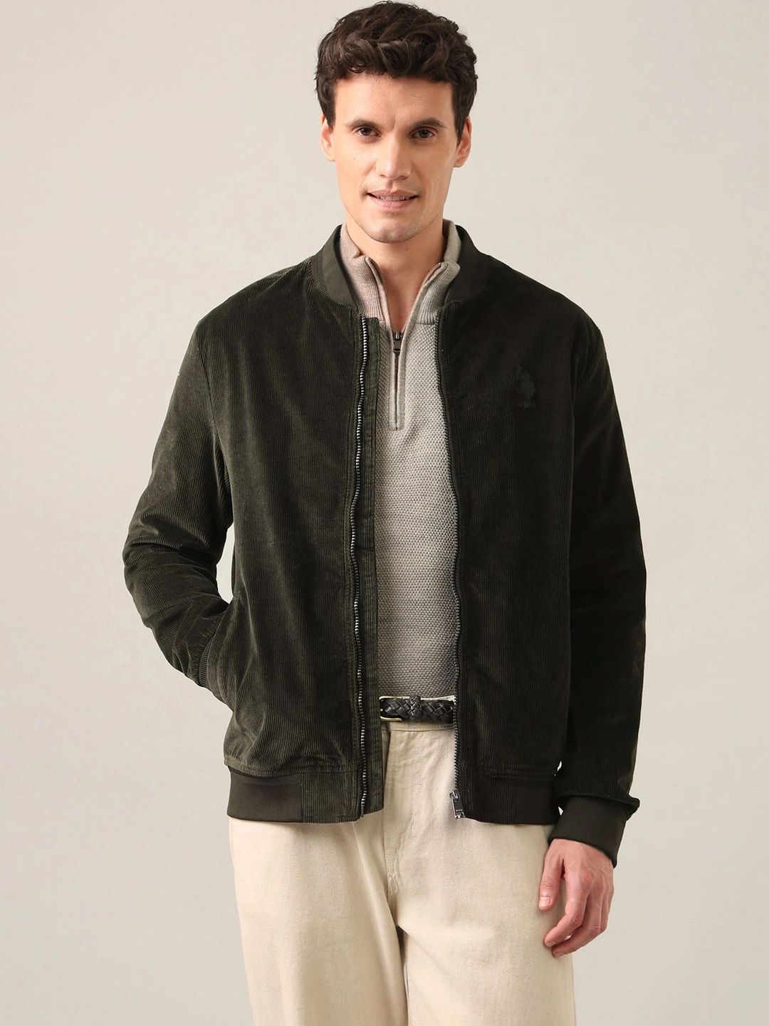 U.S. Polo Assn. Men Brand Logo Bomber Jacket