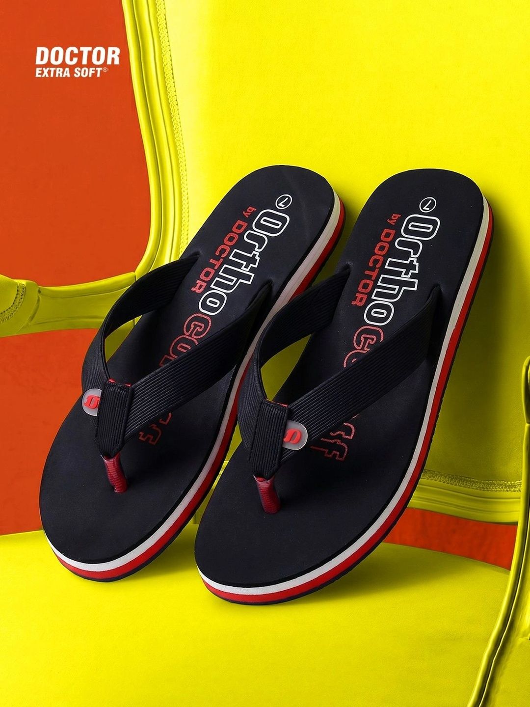 DOCTOR EXTRA SOFT Men Ortho Printed Rubber Thong Flip-Flops