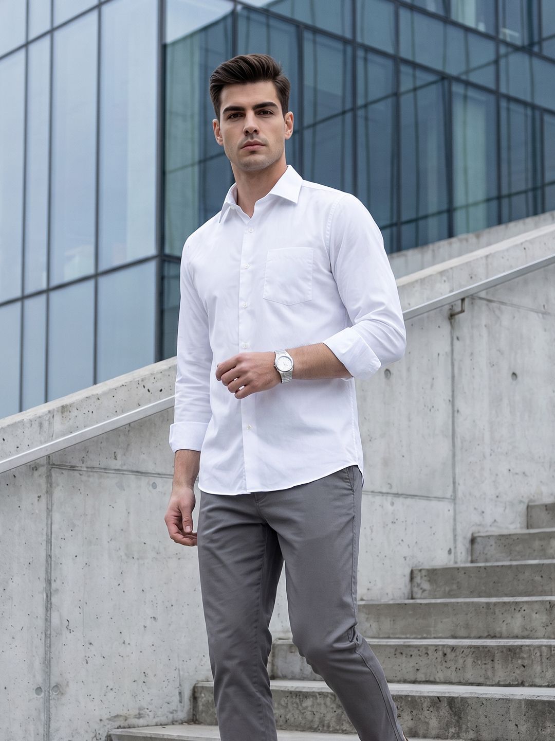 encore by INVICTUS Spread Collar Casual Shirt
