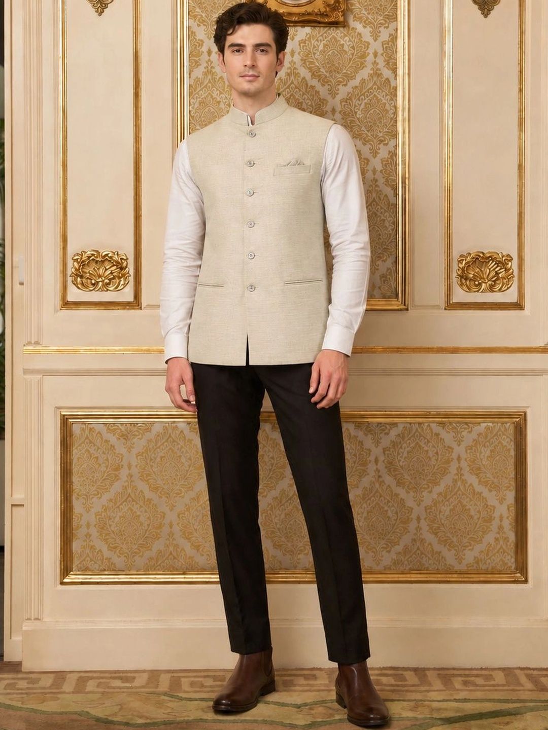 Anouk Anouk Men Woven Nehru Jackets