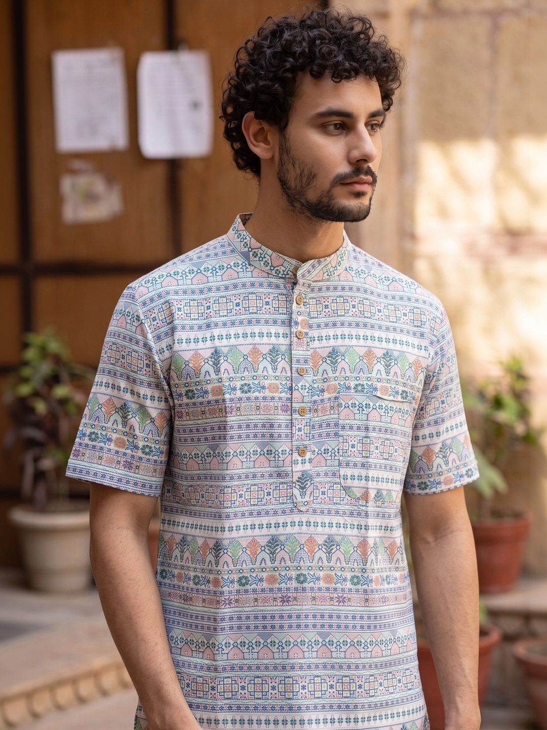 Cot'N Soft Men Ethnic Motifs Printed Indie Prints Kurta
