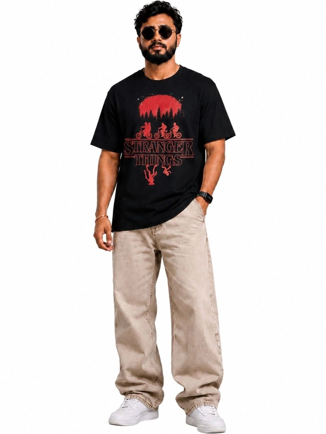 TRIJON Men Typography Printed Pure Cotton Blend T-shirt