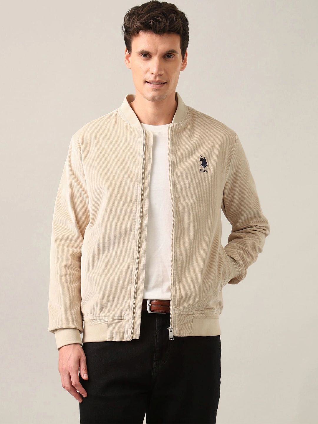 U.S. Polo Assn. Men Brand Logo Bomber Jacket