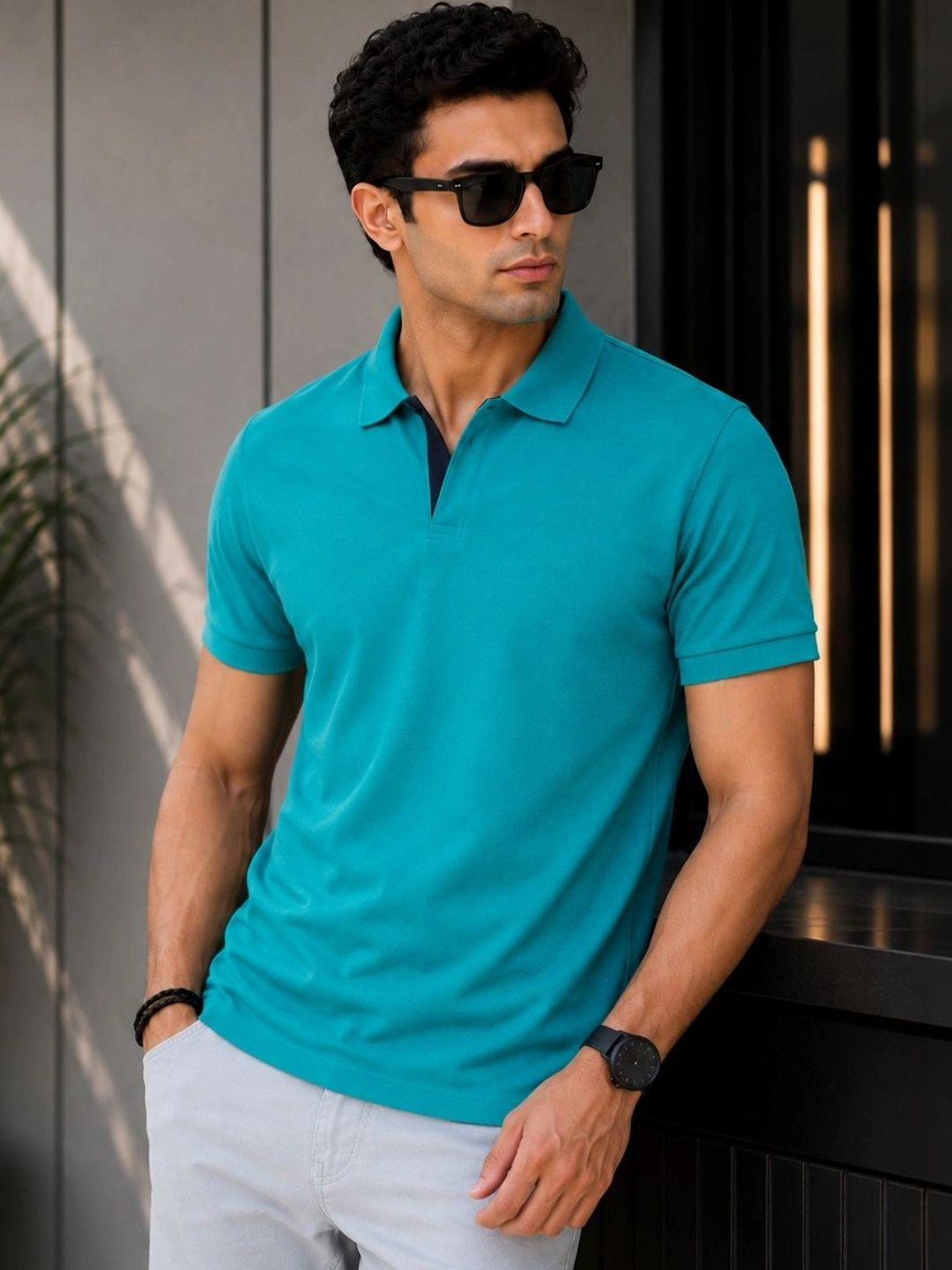 Stitch Hub Men Polo Collar T-shirt