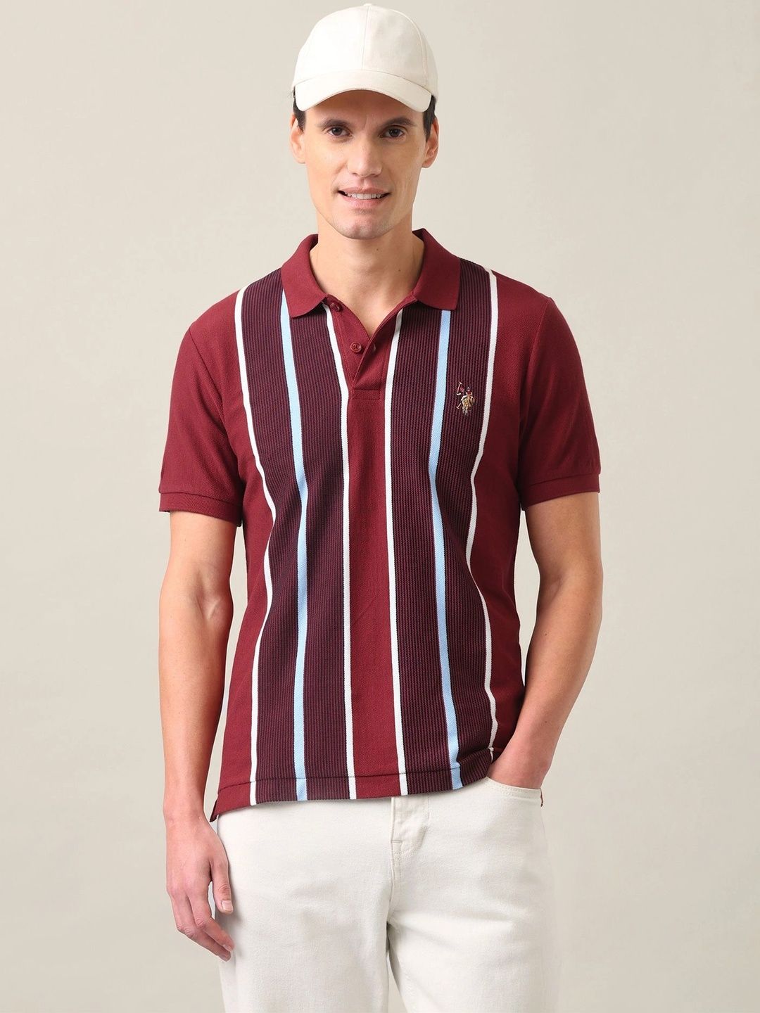 U.S. Polo Assn. Denim Co. Striped Slim Fit Polo Shirt