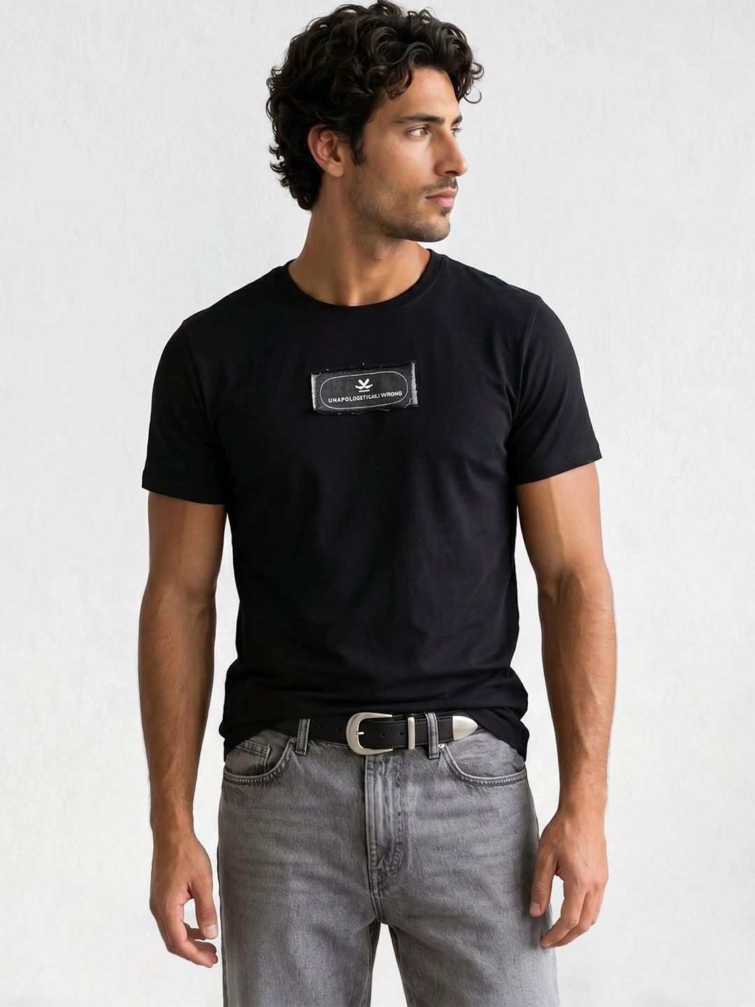 WROGN Men Typography Printed Slim Fit T-shirt