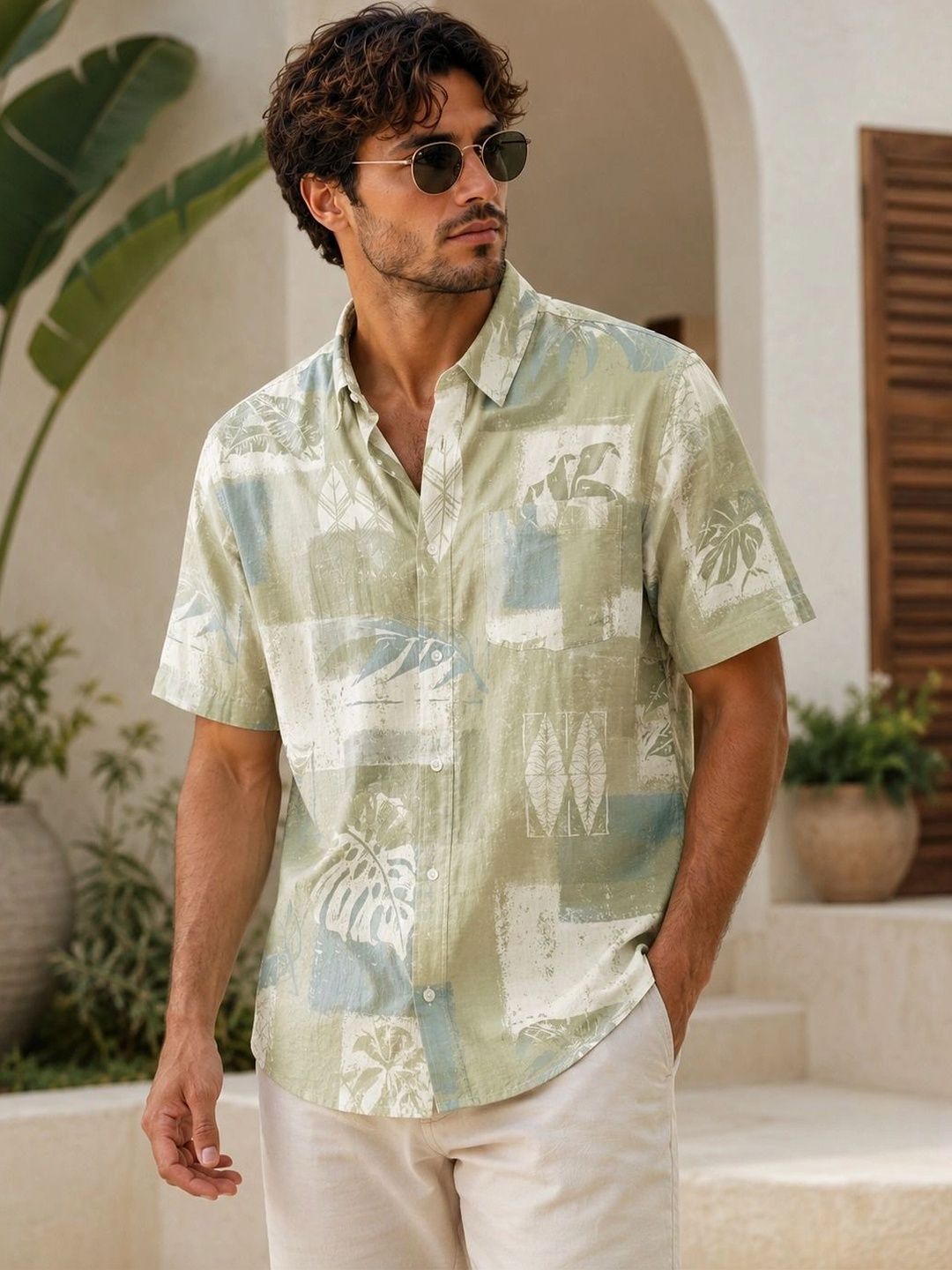 ASRA Men Comfort Printed Casual Shirt