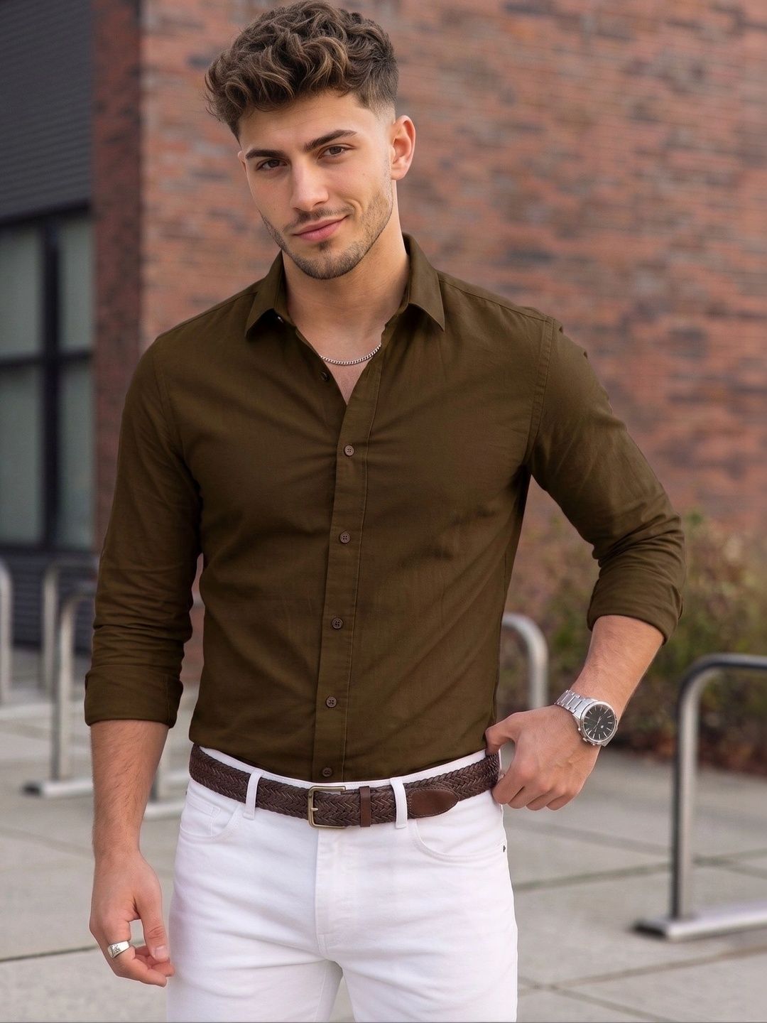 FUNKY RICH Men Standard Casual Shirt