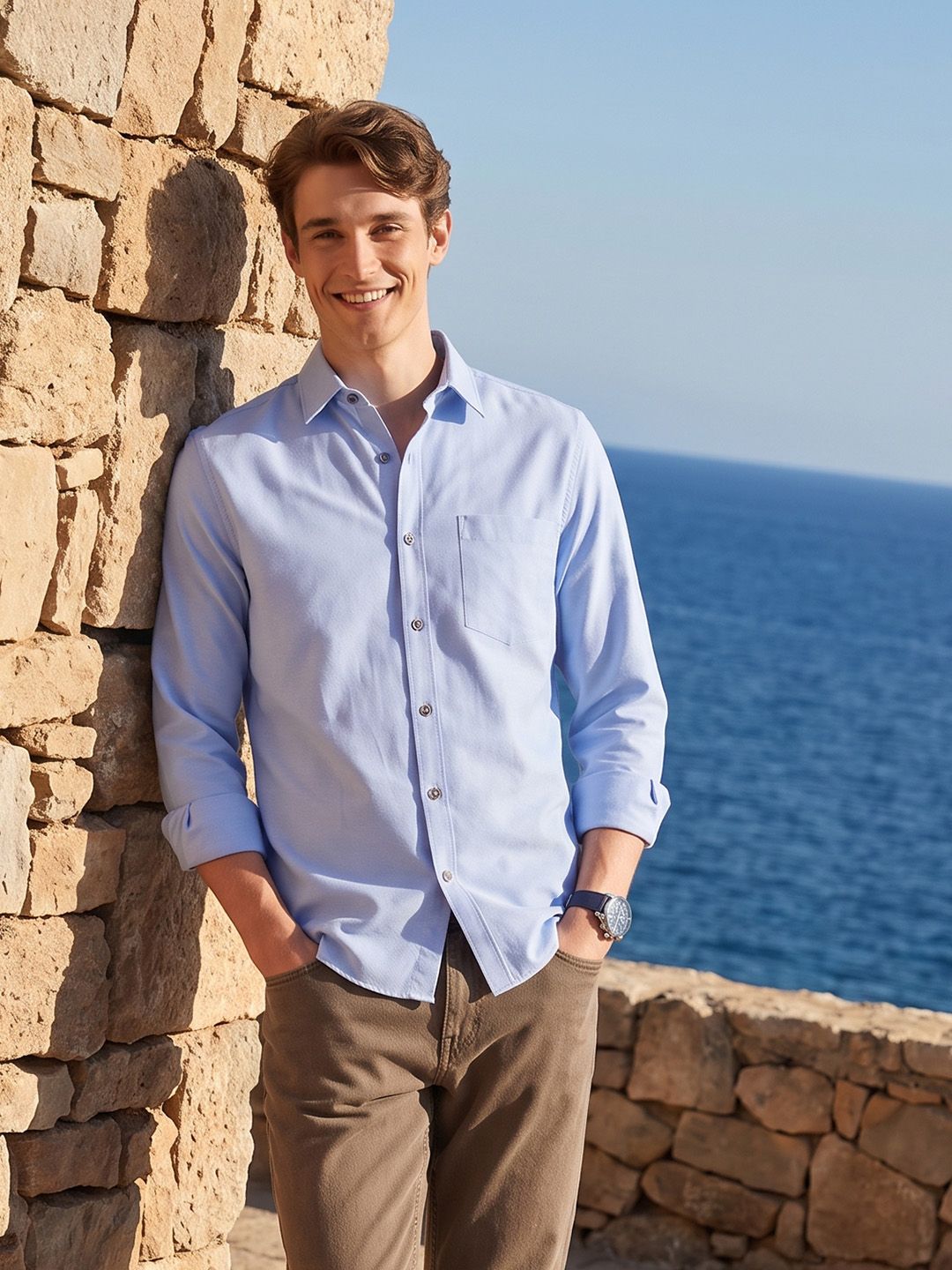 Mast & Harbour Men Spread Collar Casual Shirt