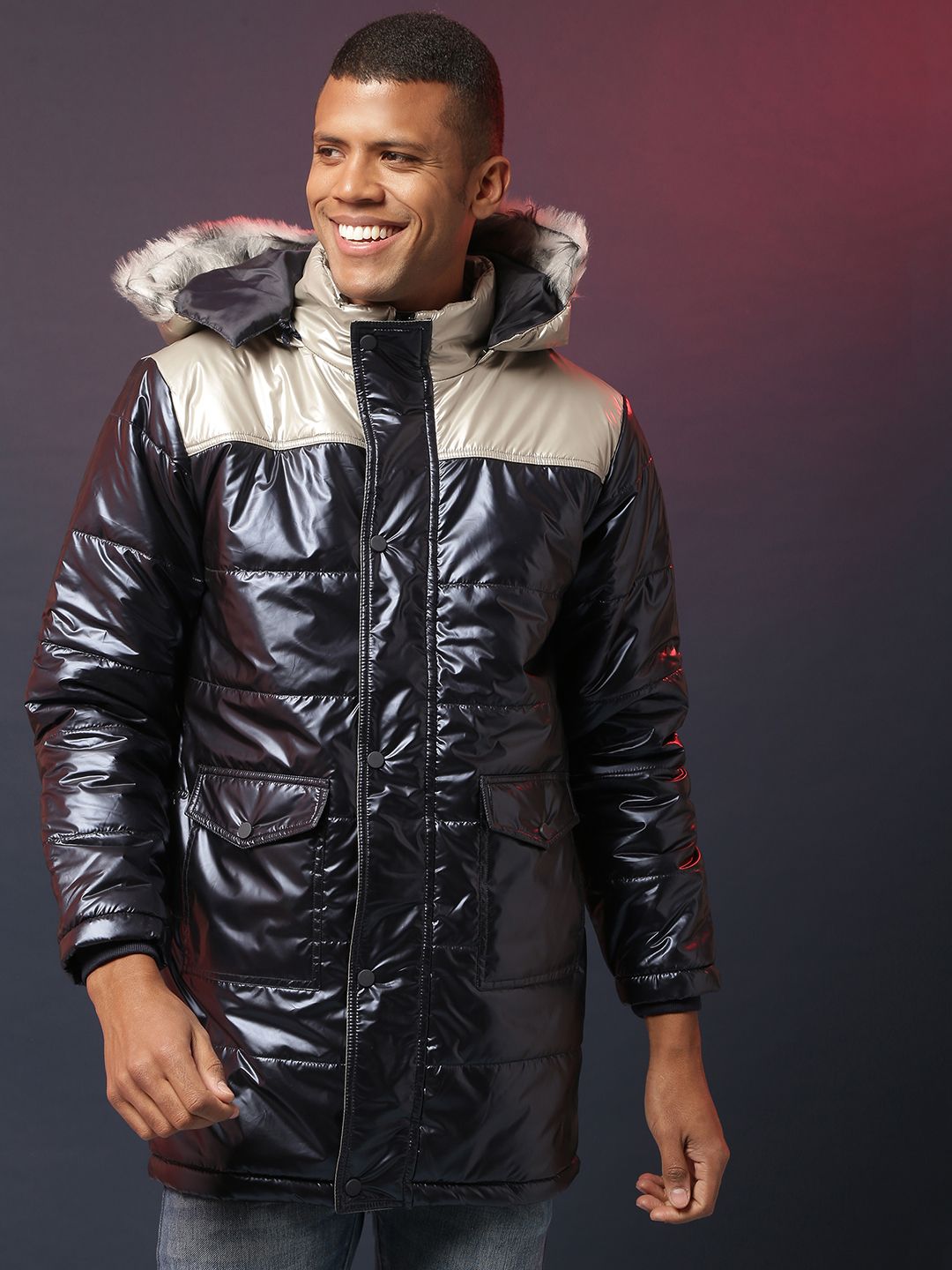 CAHOOT Campus Sutra Windcheater Hooded Longline Puffer Jacket