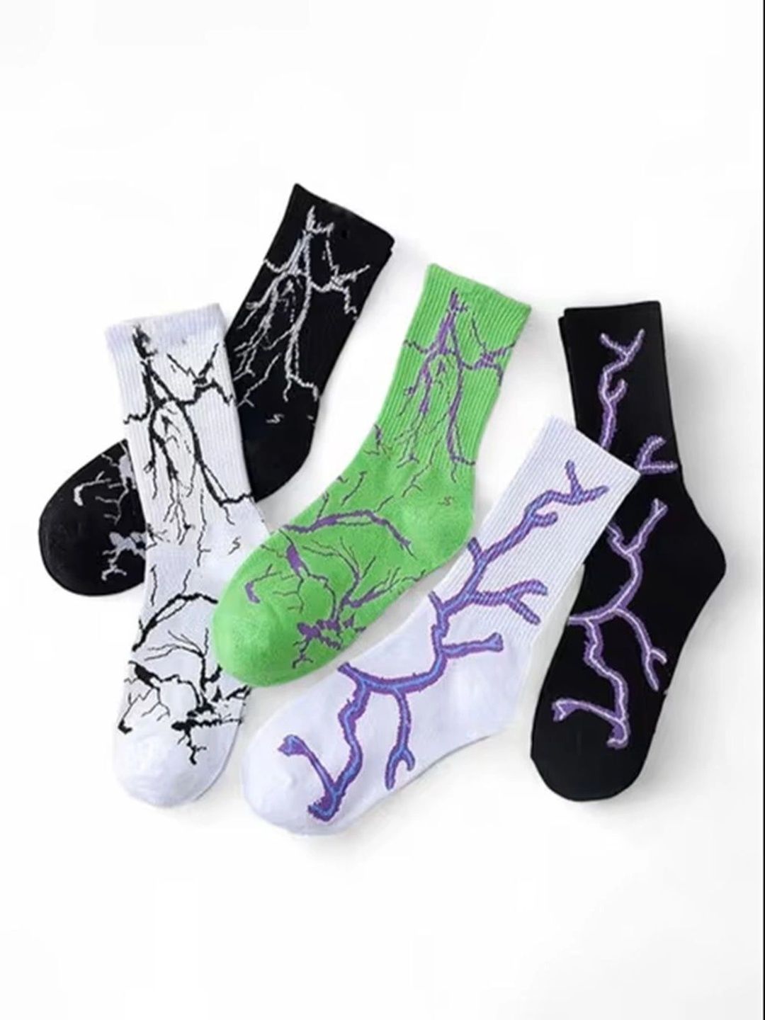 BEAR&BEYOND Men Pack of 5 Cotton Assorted Patterned Calf Length Socks