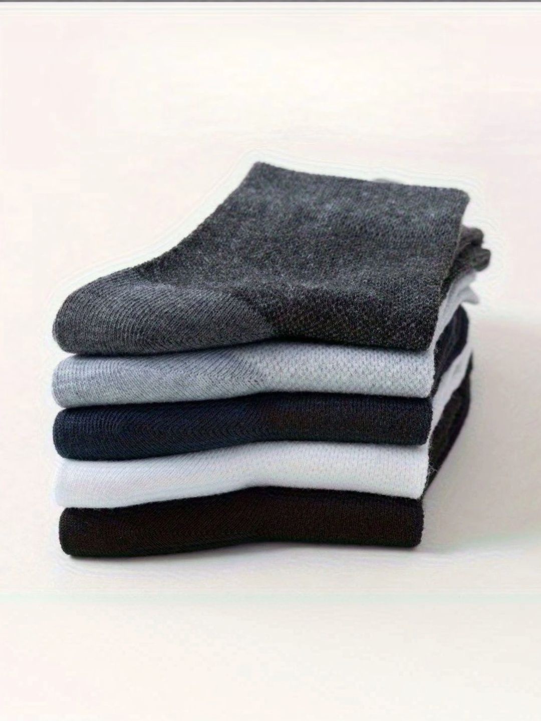 BEAR&BEYOND Men Pack of 5 Cotton Assorted Patterned Above Ankle Socks