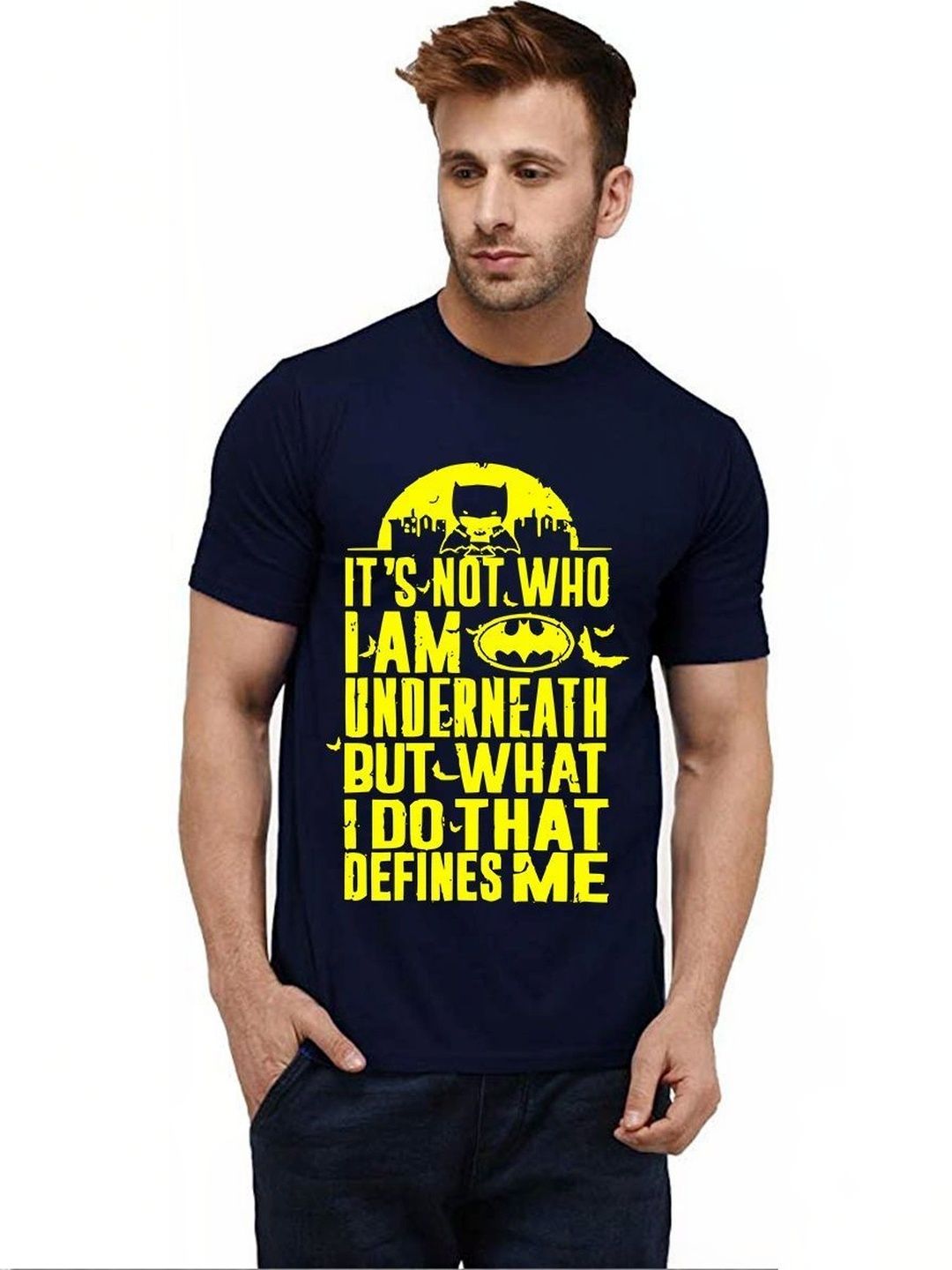 Caseria Men Typography Batman Printed T-shirt
