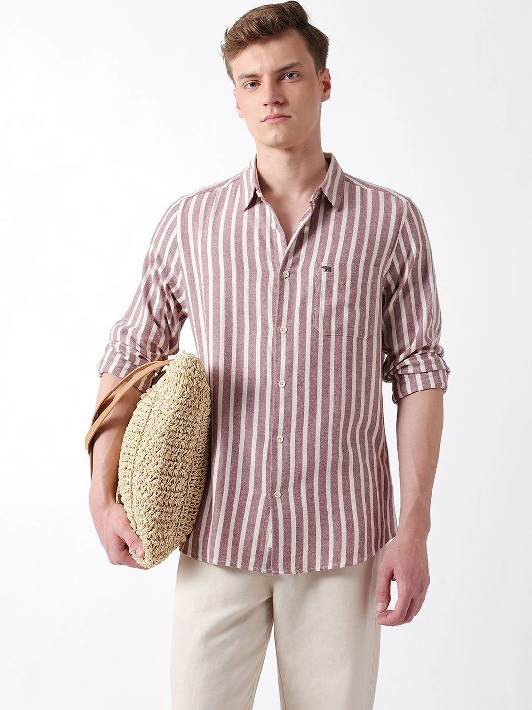 THE BEAR HOUSE Men Cotton Striped Regular Fit Shirt