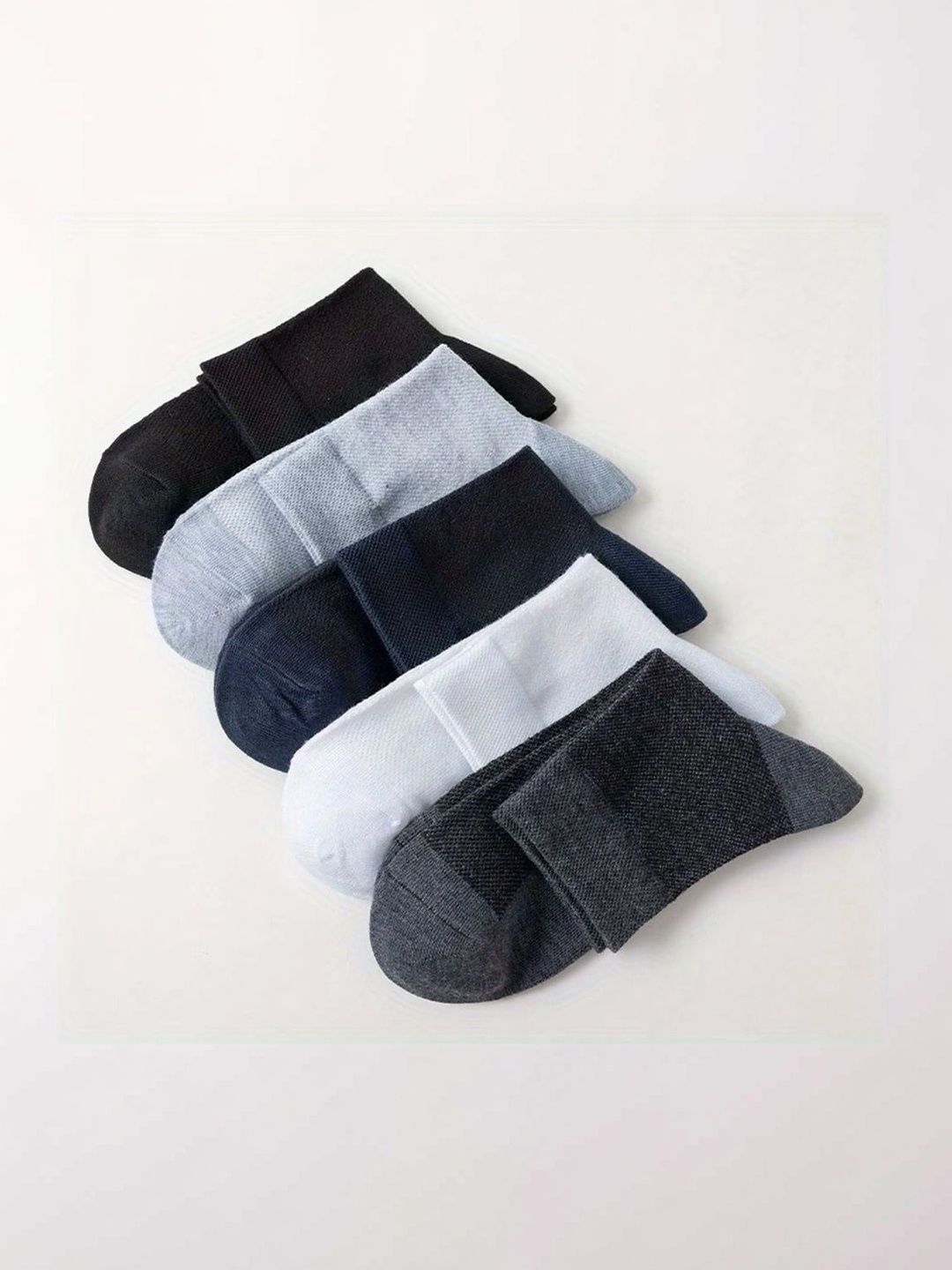 BEAR&BEYOND Men Pack of 5 Cotton Assorted Above Ankle Socks