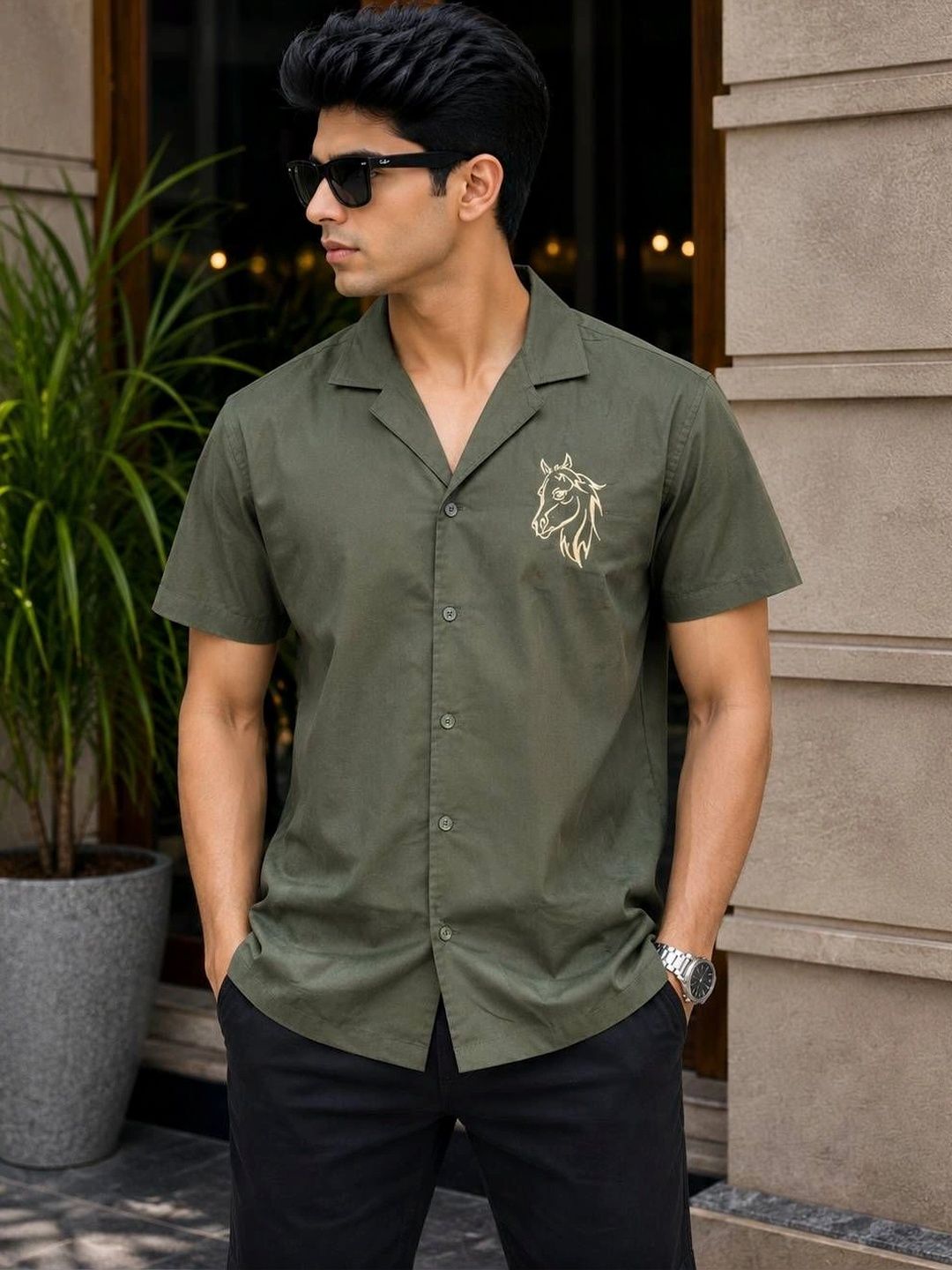 Threadsky Men Classic Printed Casual Shirt