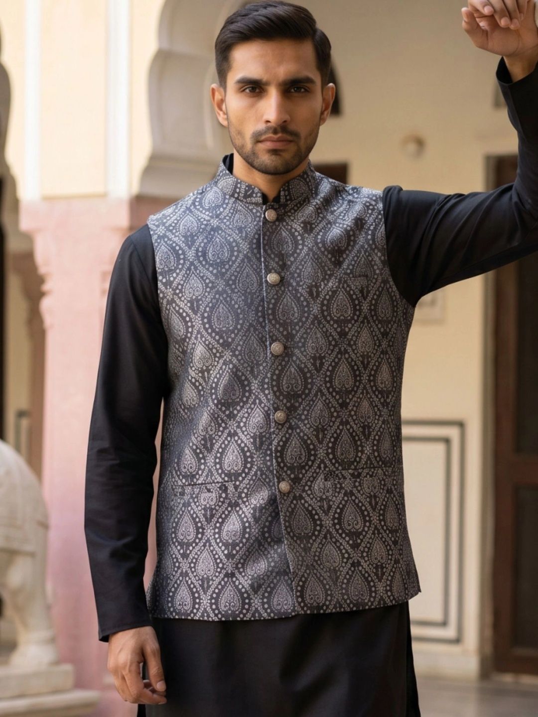 Jompers Woven Design Nehru Jackets