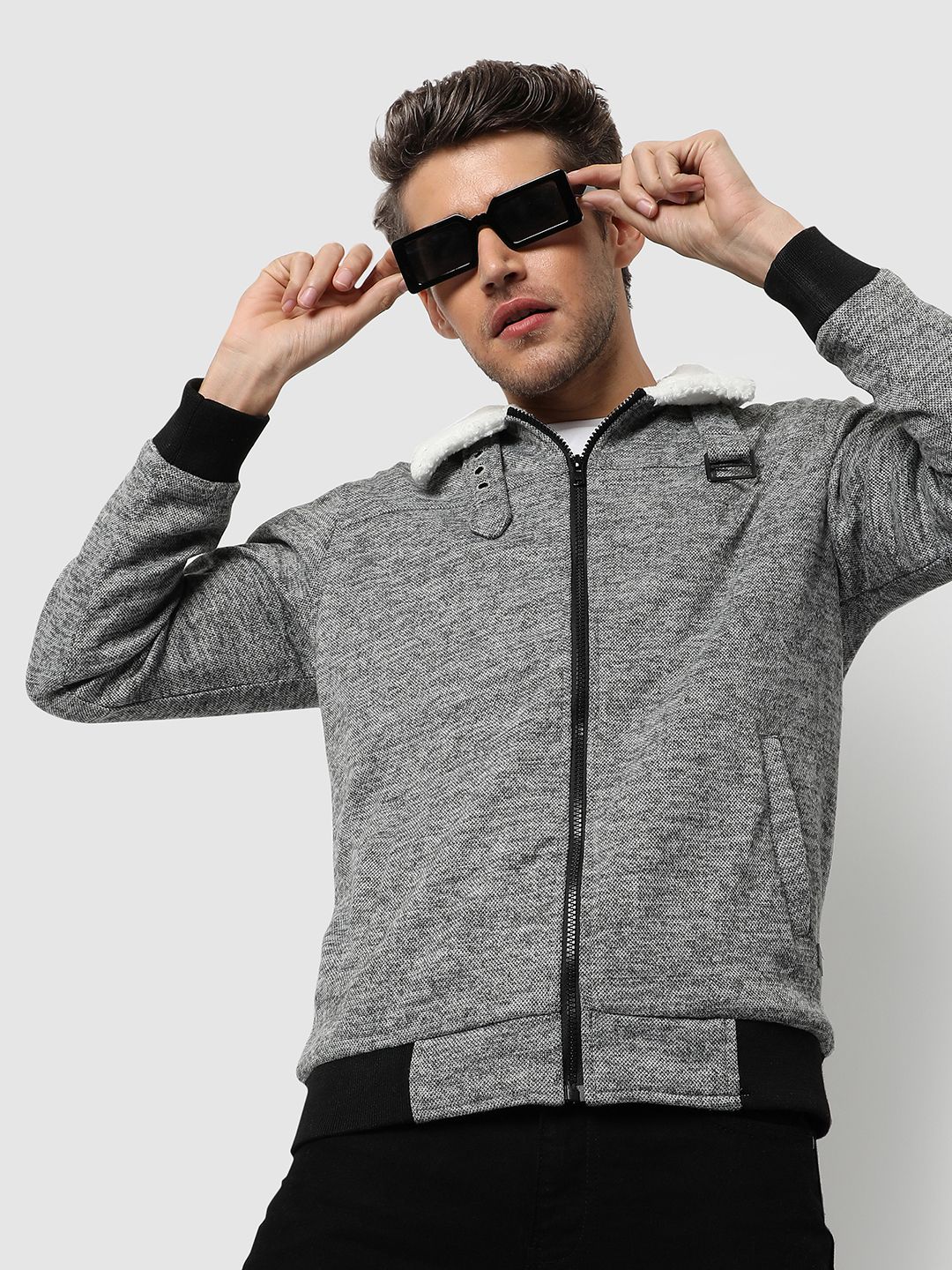 CAHOOT Men Grey Windcheater Outdoor Bomber Jacket