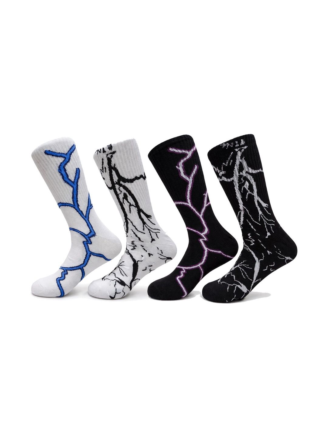 BEAR&BEYOND Men Pack of 4 Cotton Assorted Patterned Calf Length Socks