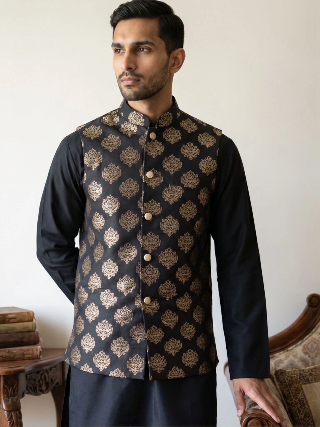 Jompers Woven Design Nehru Jackets