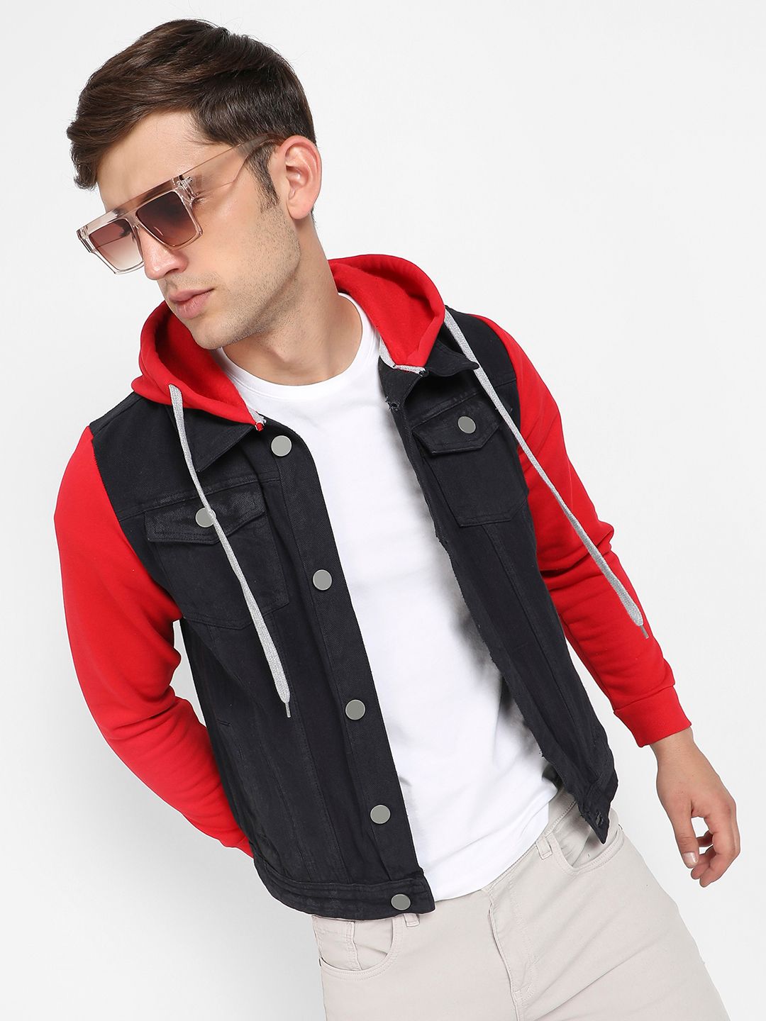 CAHOOT Hooded Windcheater Outdoor Jacket with Patchwork