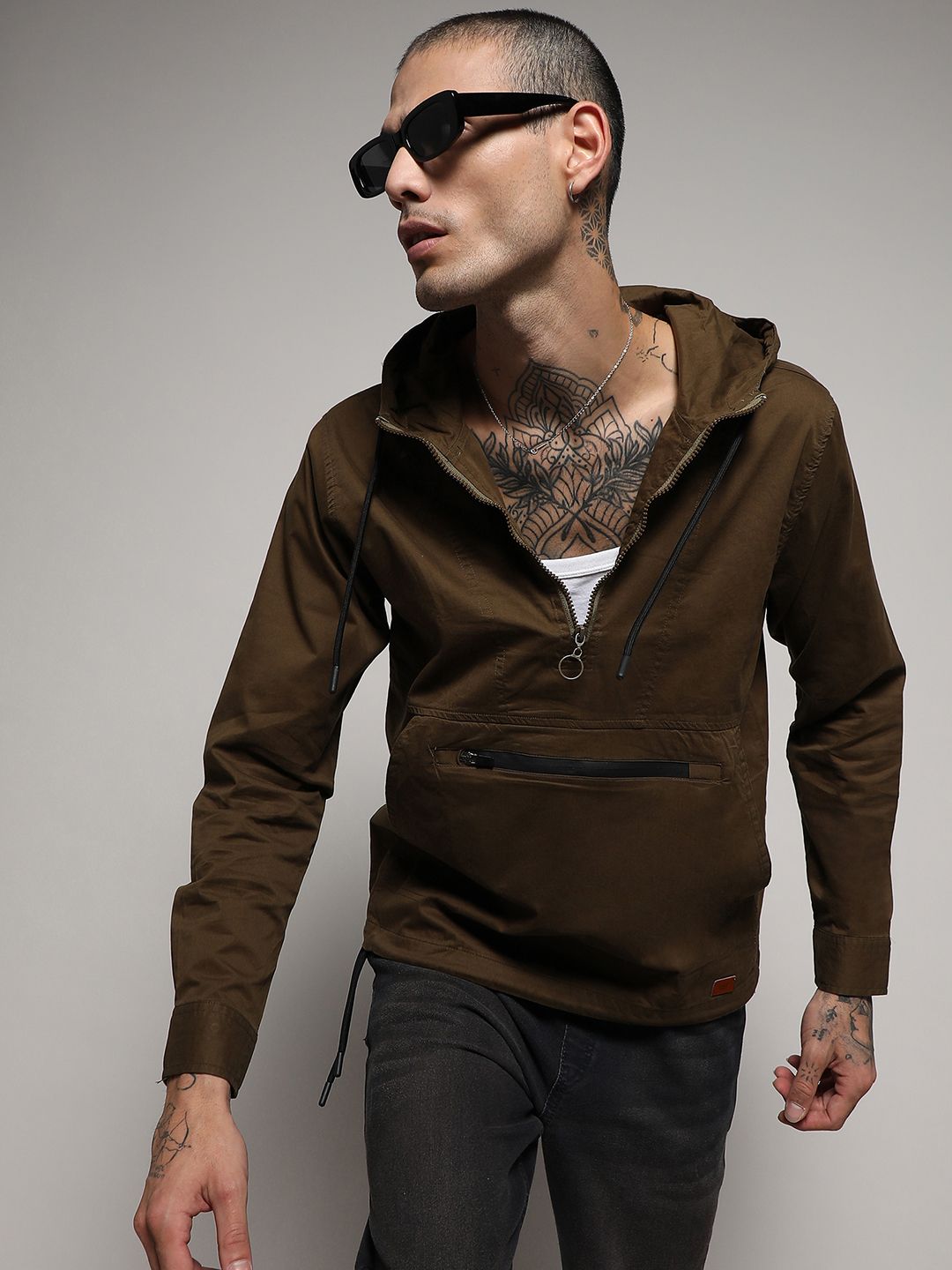 CAHOOT Brown Hooded Windcheater Tailored Jacket