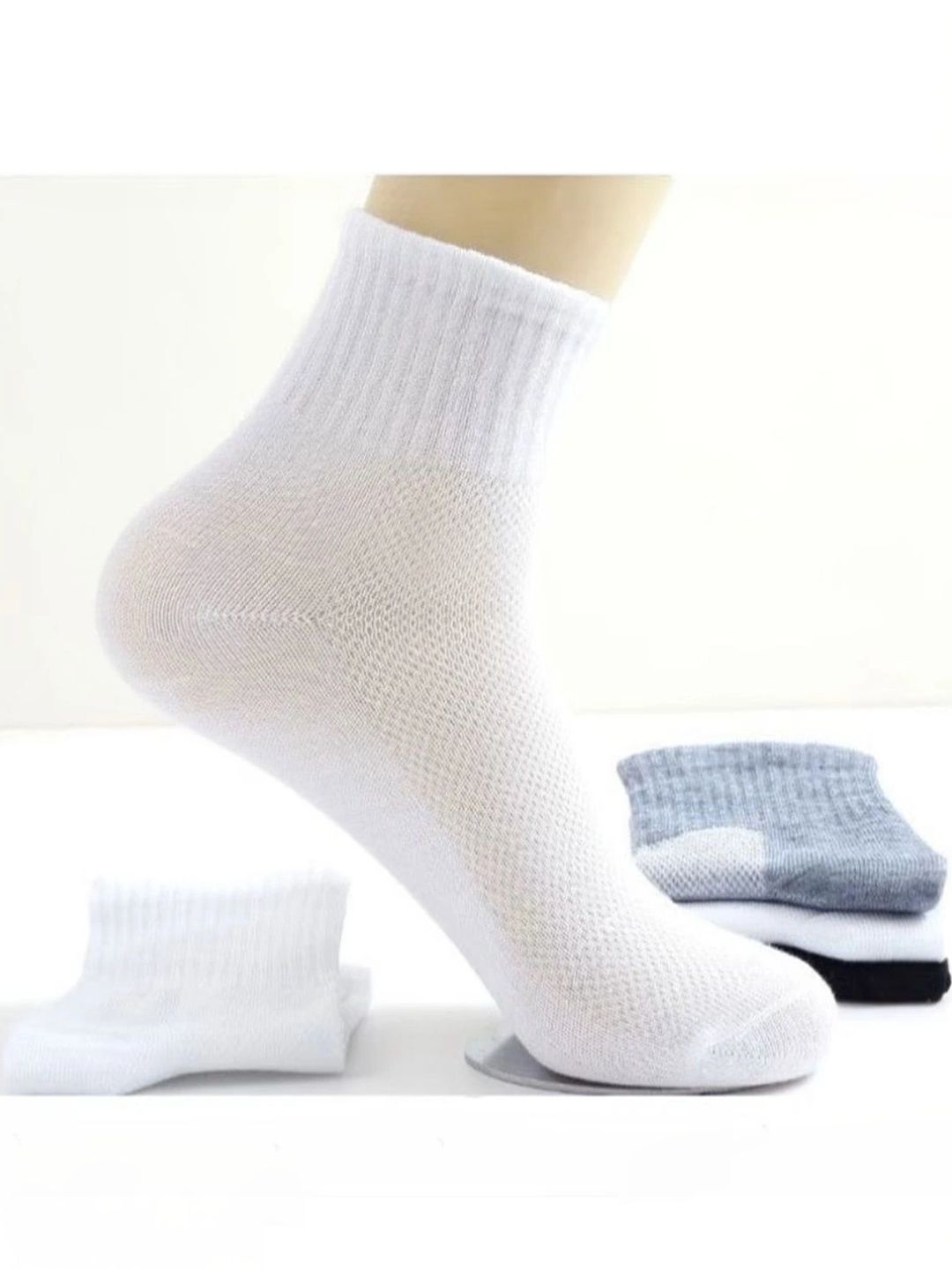 BEAR&BEYOND Men Pack of 3 Cotton Assorted Colourblocked Above Ankle Socks