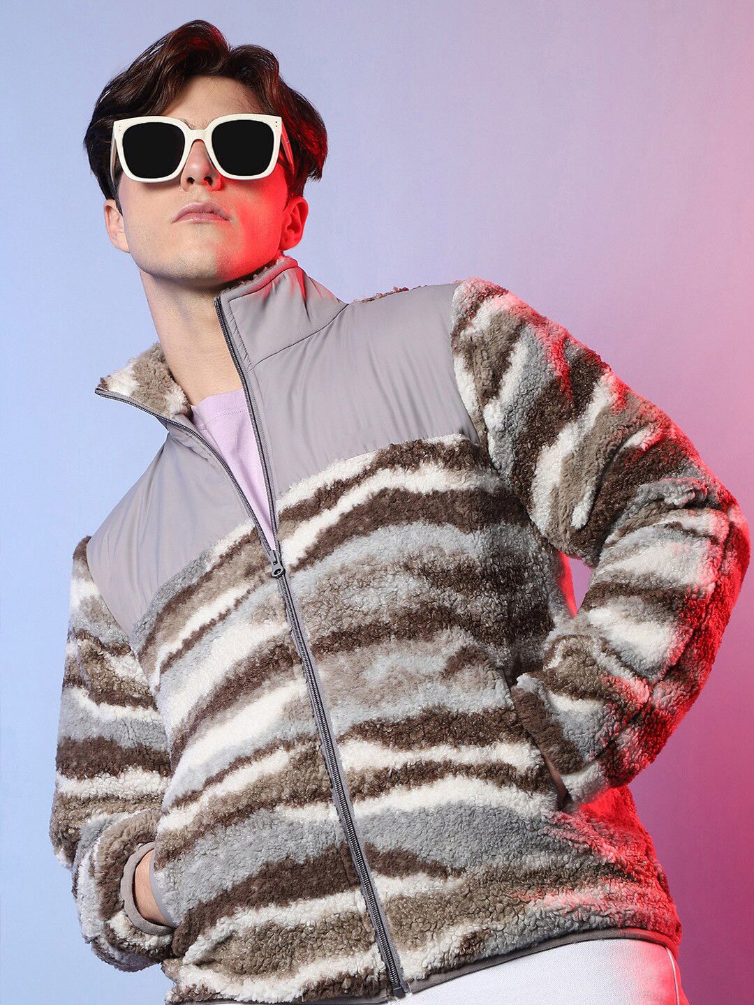 CAHOOT Abstract Printed Windcheater Puffer Jacket