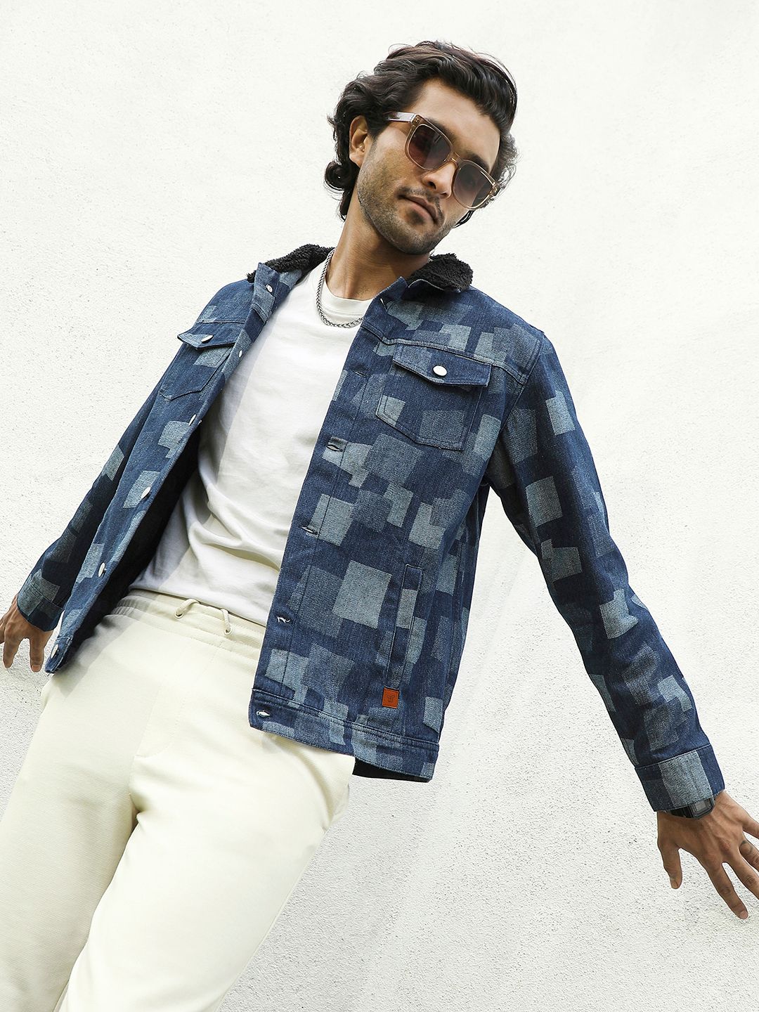 CAHOOT Geometric Printed Windcheater Bomber Jacket