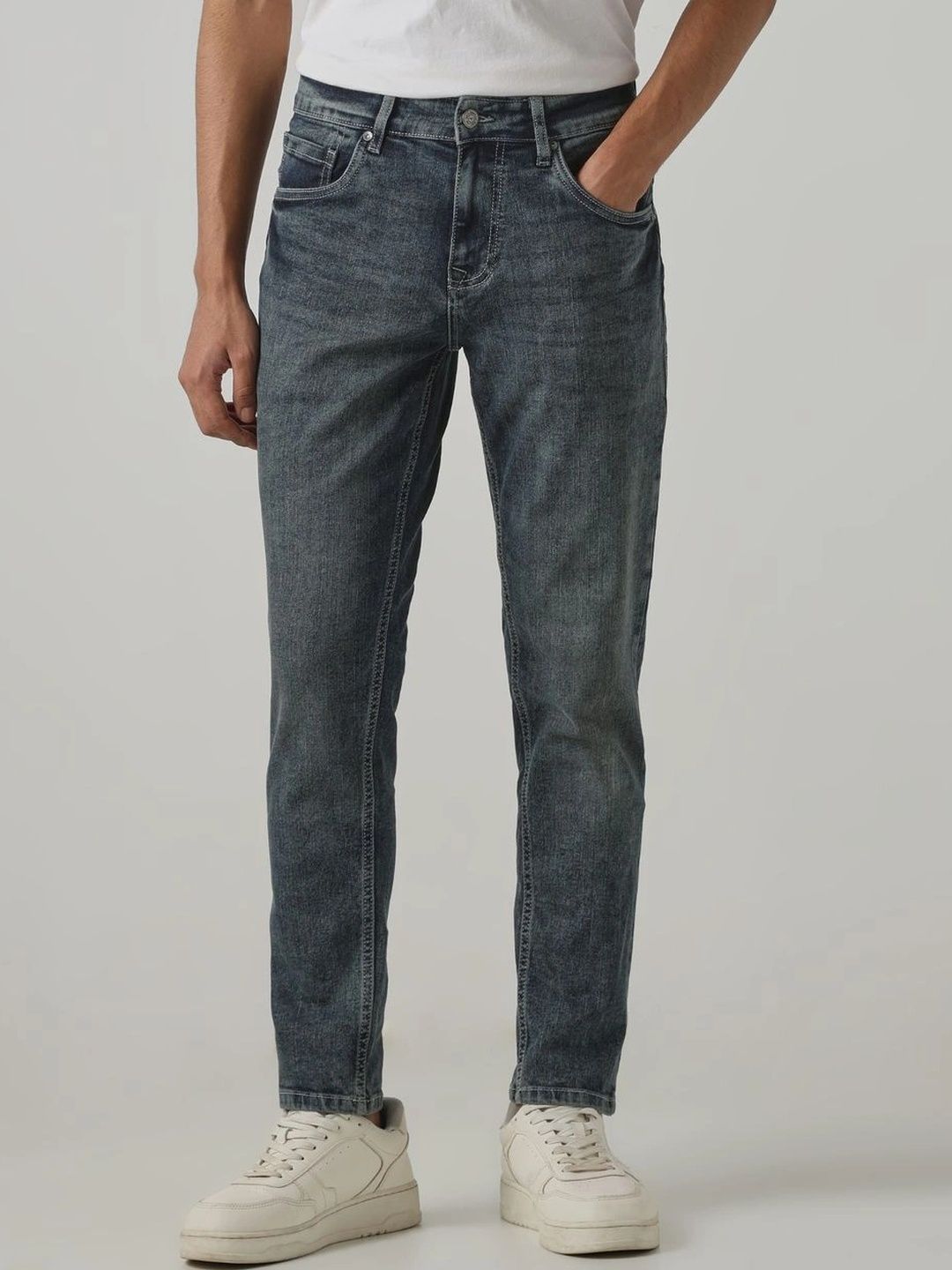 Global Jeans Men Regular Fit Mid-Rise Jeans