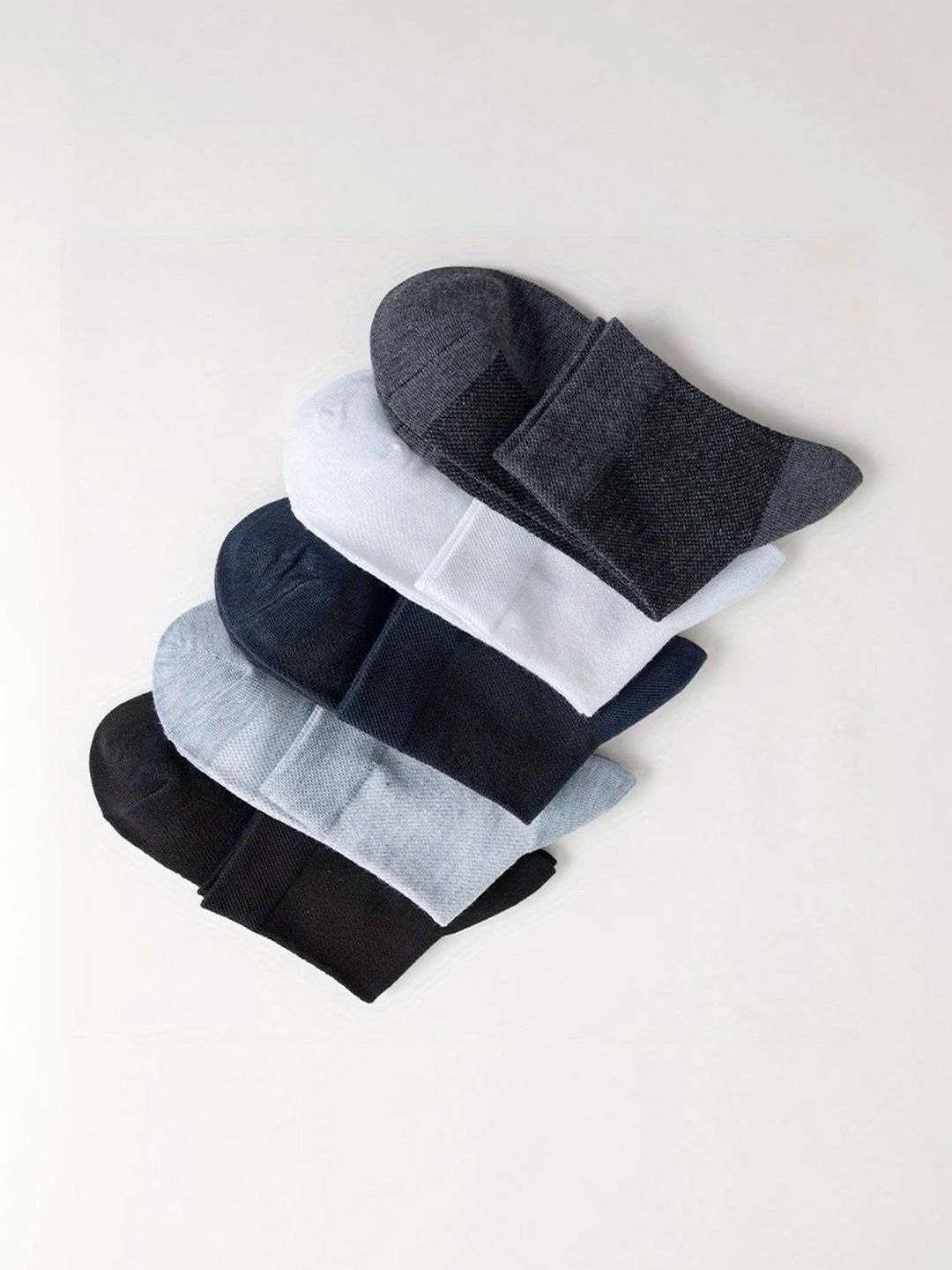 BEAR&BEYOND Men Pack of 5 Cotton Assorted Patterned Above Ankle Socks